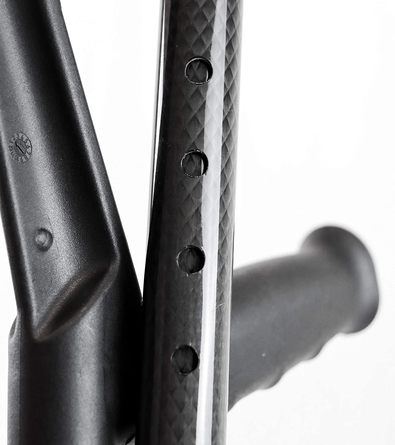 KMINA PRO Carbon Fiber Folding Crutches (x2) Adjustable Forearm