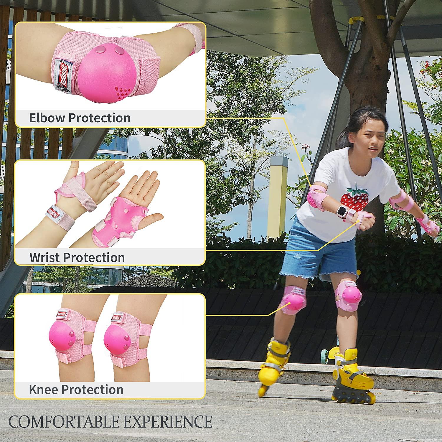 Kids Youth Knee Pads Elbow Pads Wrist Guards Protective Gear Set
