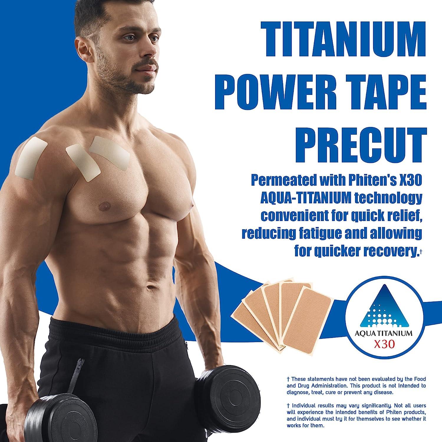 Phiten X30 Titanium Power Tape Precut WaterResistant Kinesiology Tape for Muscle, Knee, Elbow