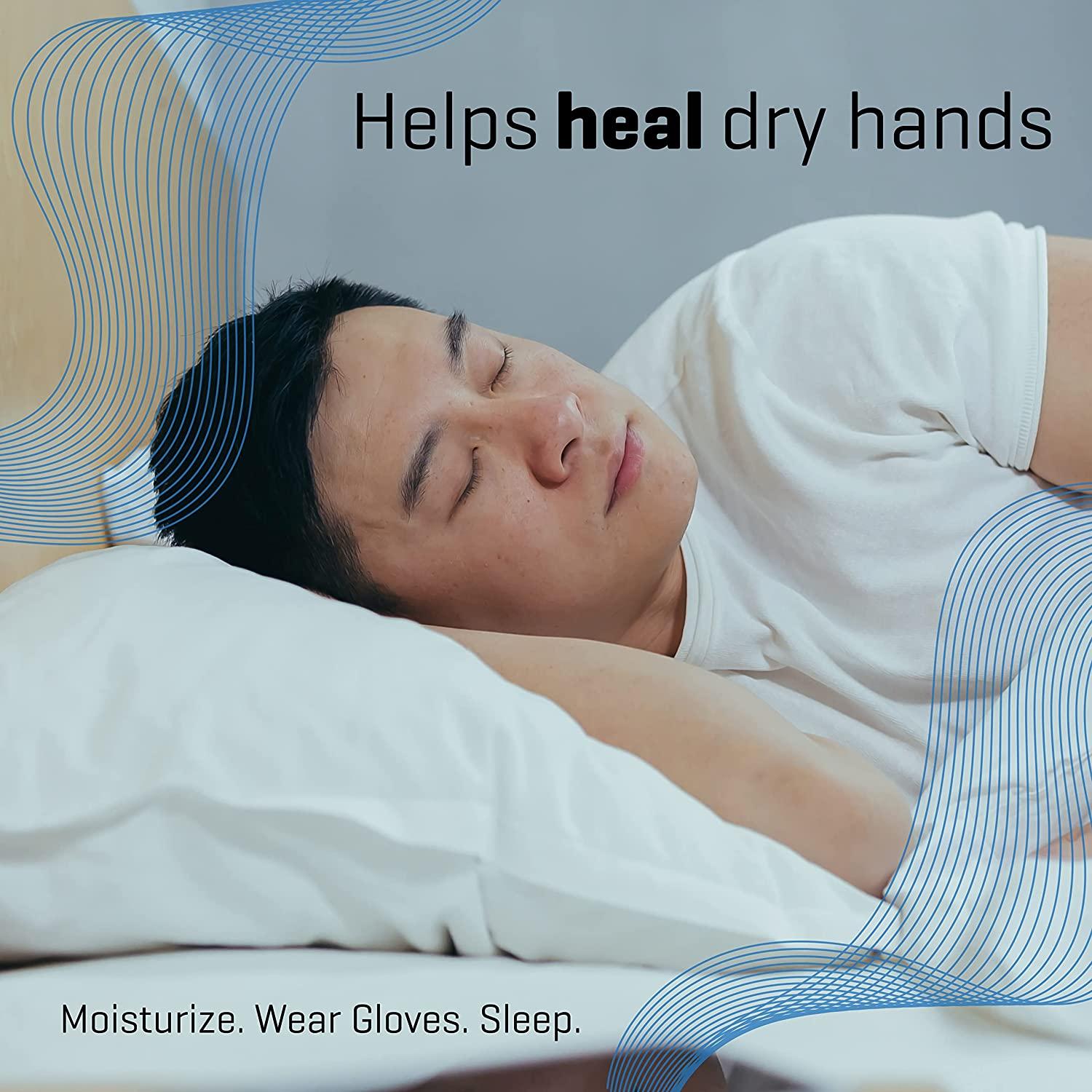 Extra Large, XL Moisturizing Gloves for Men Overnight Bedtime Cotton