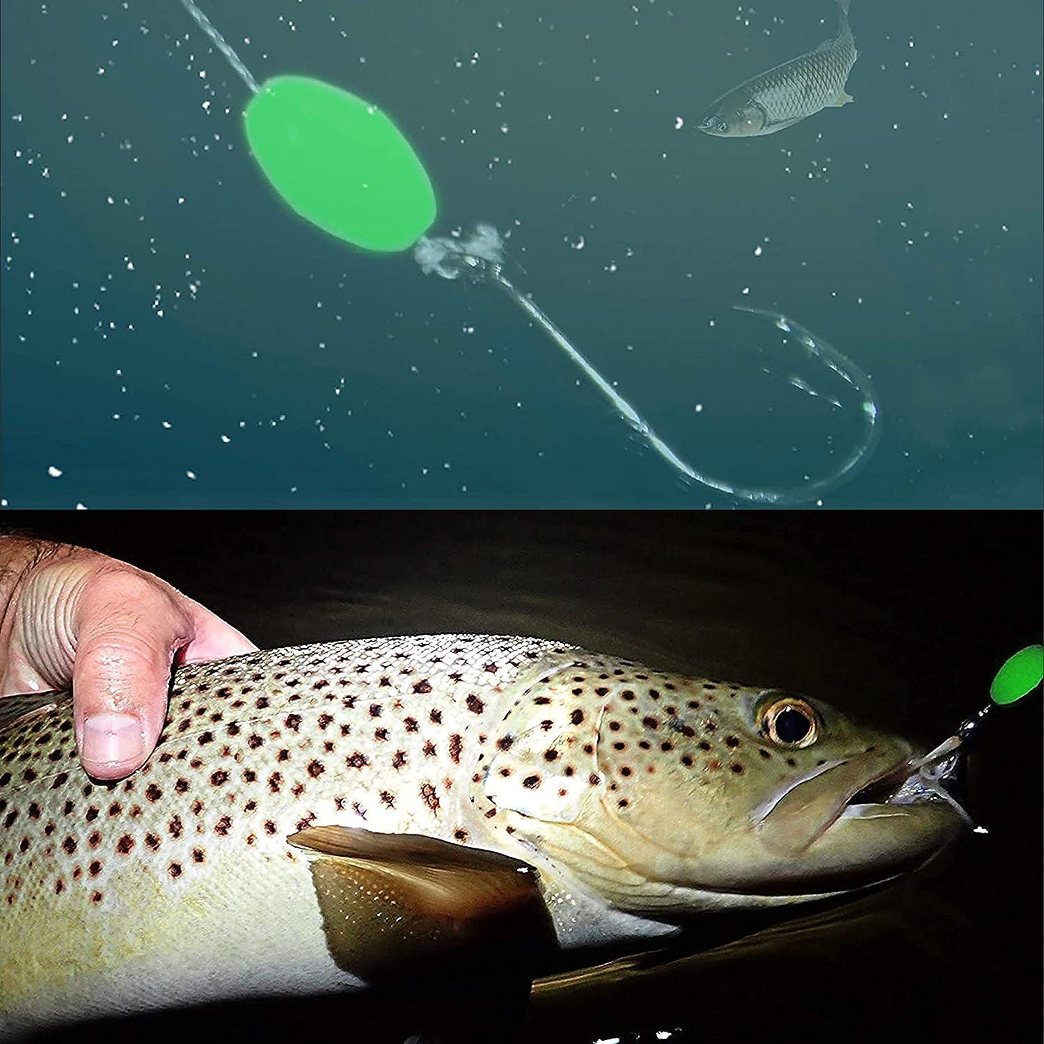 SILANON Glow Fishing Beads Saltwater,100pcs Hard Plastic Luminous