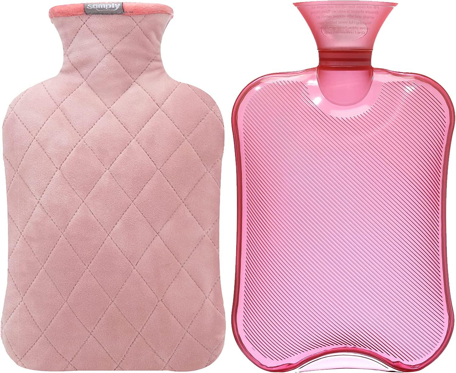 Samply 2L Hot Water Bottle with Cover Hot/Cold Compress for Pain