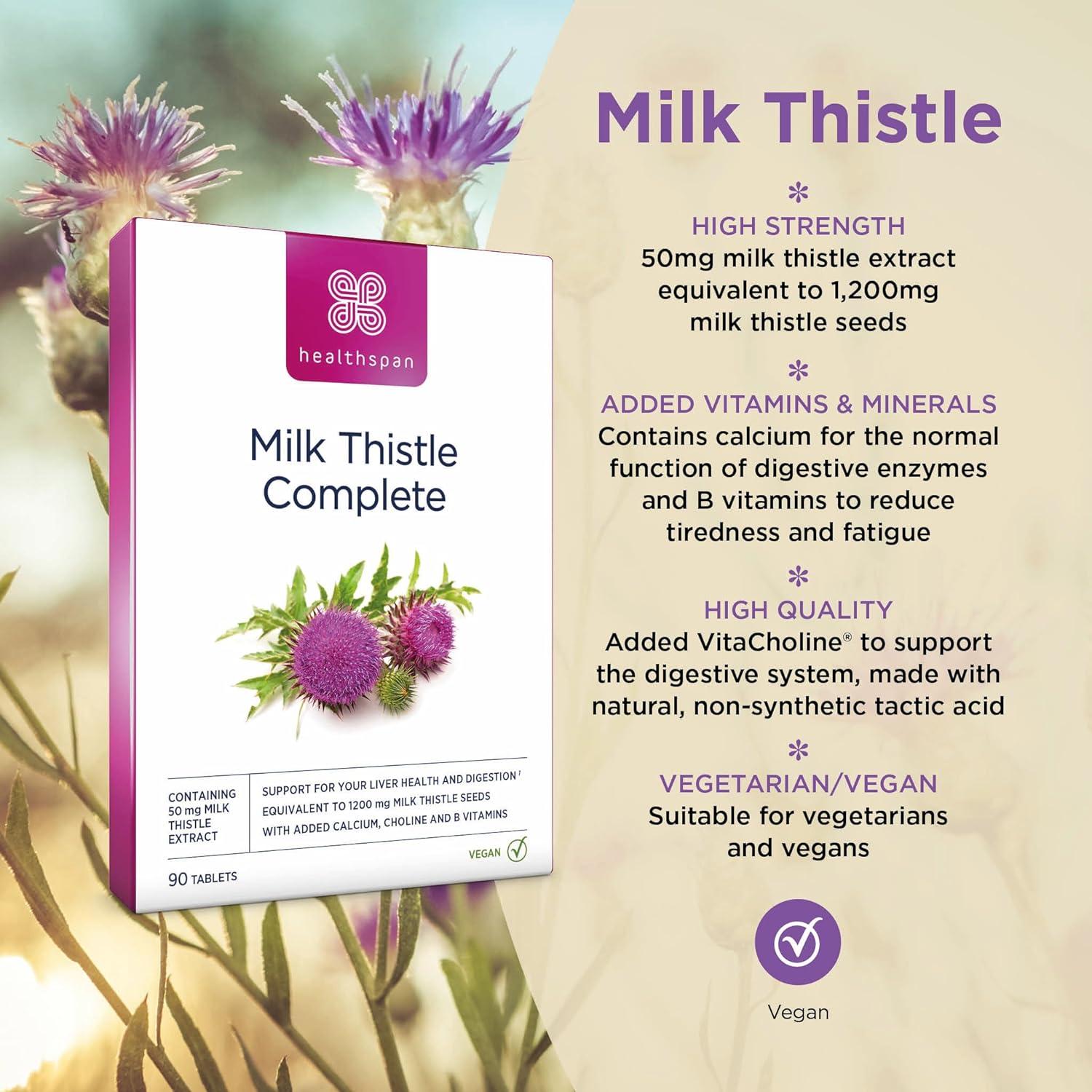 Healthspan Milk Thistle Complete (90 Tablets) 50mg Milk Thistle