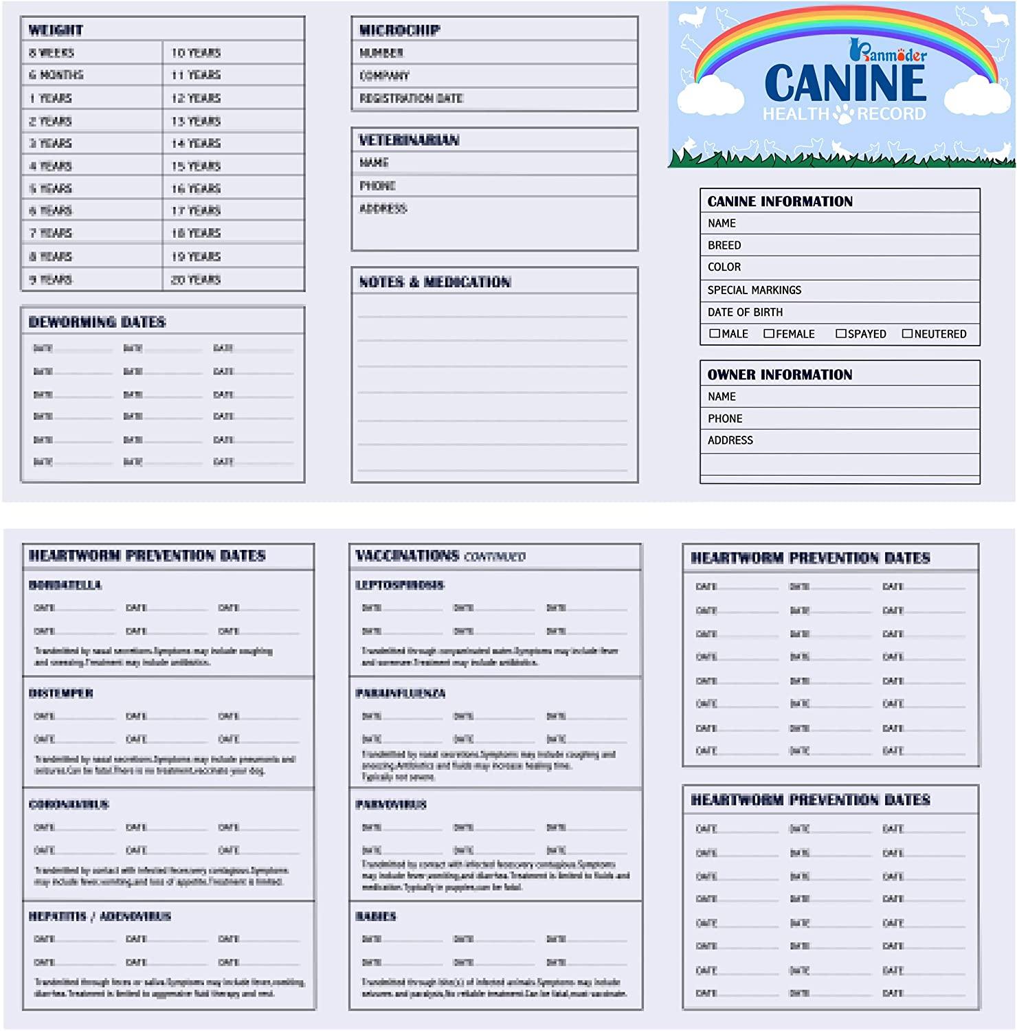 BANMODER Dog Vaccination Record 26 Pack Puppy Shot Pet Health