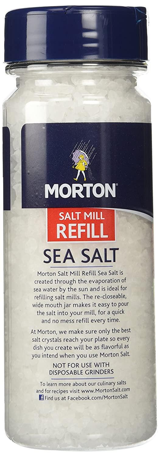 Morton Sea Salt Mill Refill 14 Ounce Canister (Pack of 2)