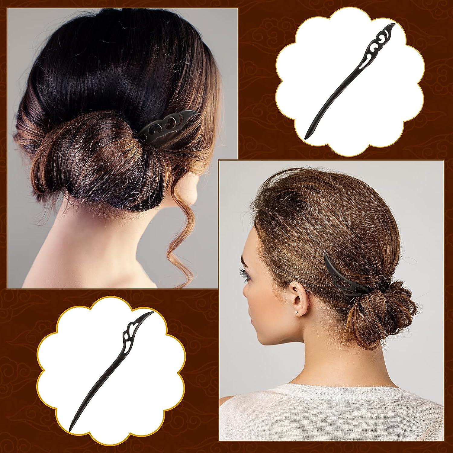 Black Tassel Hair Pins Chopsticks Pearl Hair Sticks Hair Accessories Bun  Hol } | eBay