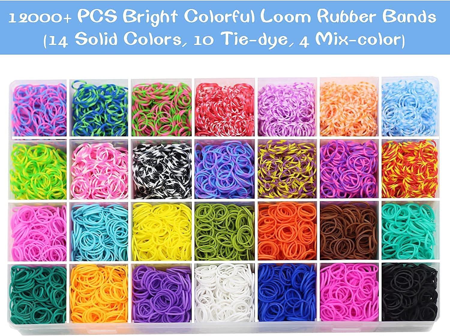 12800+ Rubber Bands Bracelet Kit in 28 Unique Colors, Loom