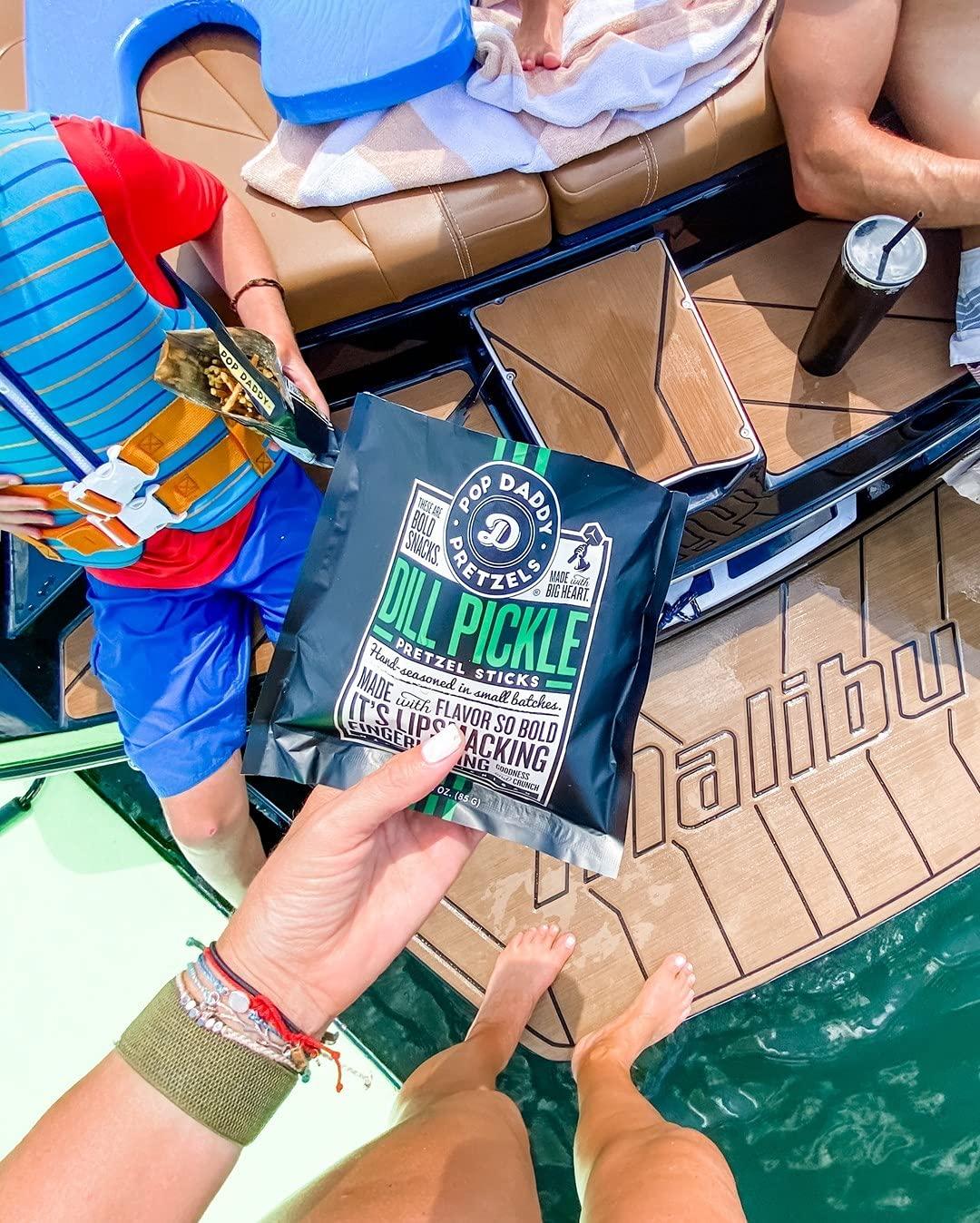 Pop Daddy Dill Pickle, 7.5oz Healthy Bold Gourmet Flavored Pretzel