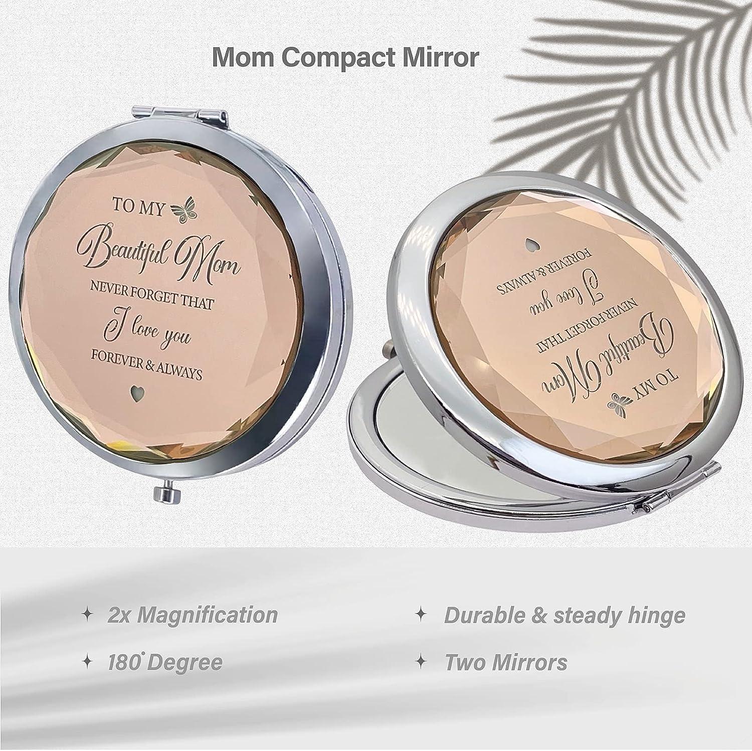 Mother Daughter Gift Set Mirror Compact & Keychain Perfect Mother's