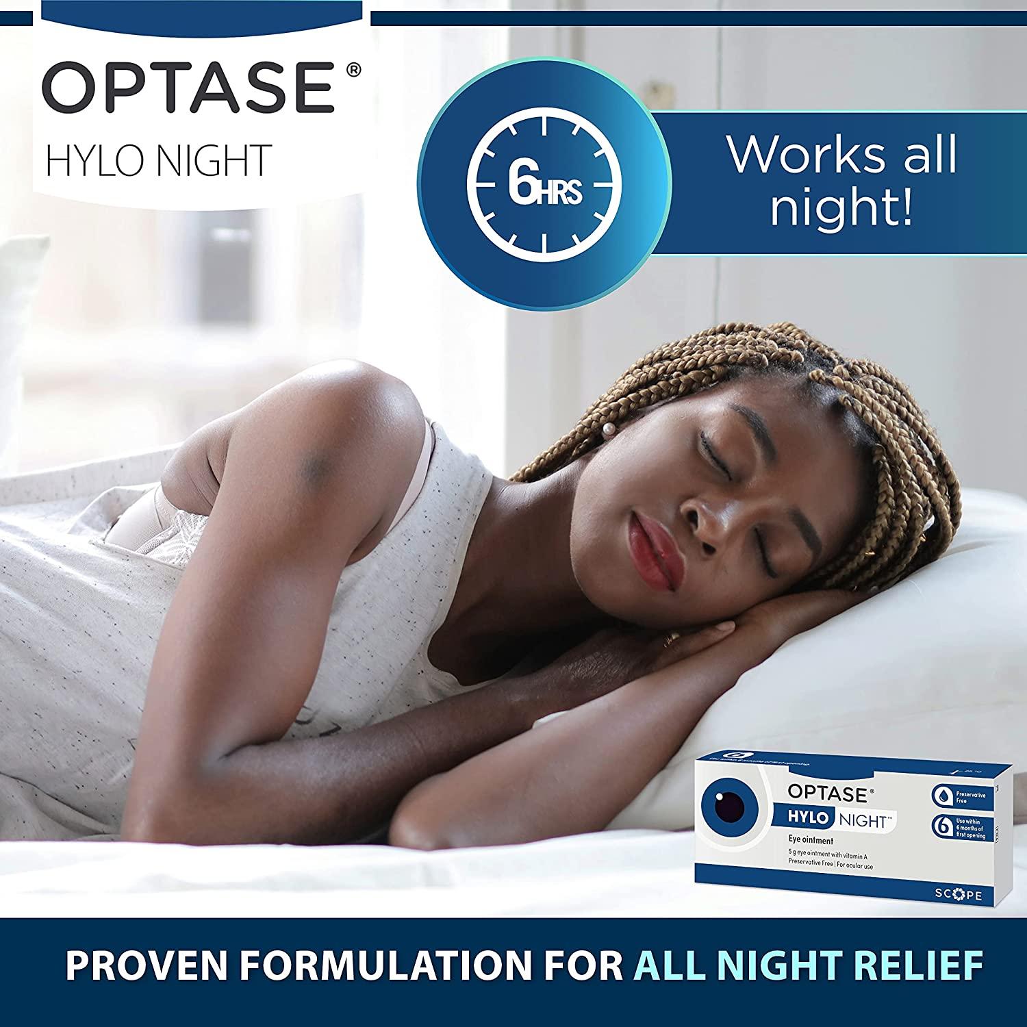 OPTASE Hylo Night Dry Eye Ointment Preservative Free Gel for