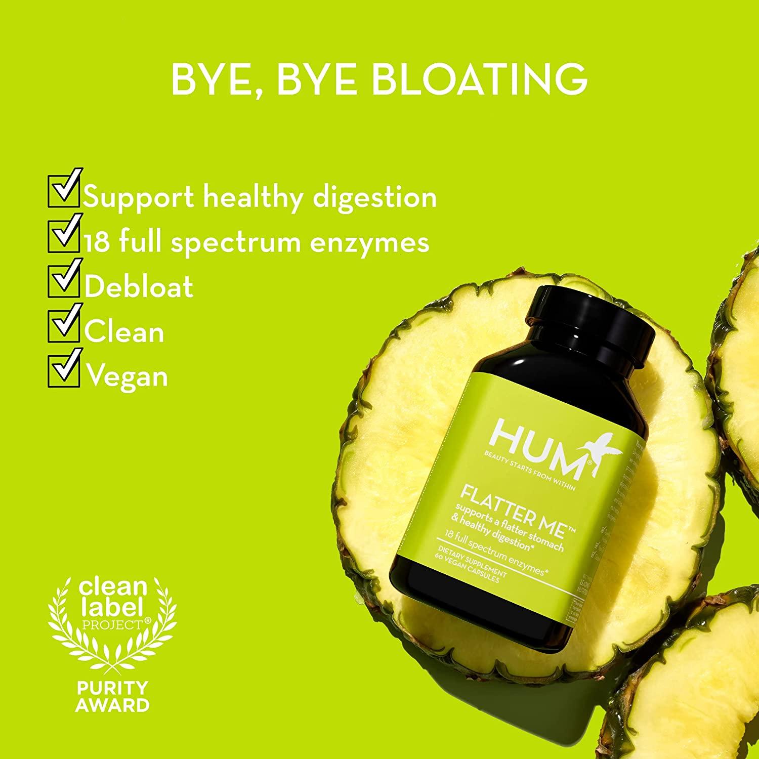 HUM Flatter Me Digestive Enzymes for Bloated Belly Relief Ginger