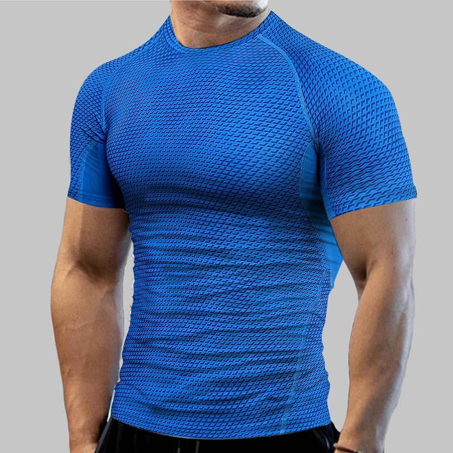 Mens Dress Shirts Patriotic Shirts for Men Loose Fit Quick Dry Fashion Mens  Shirt Muscle Gym Workout Athletic Shirt Z2-blue Large