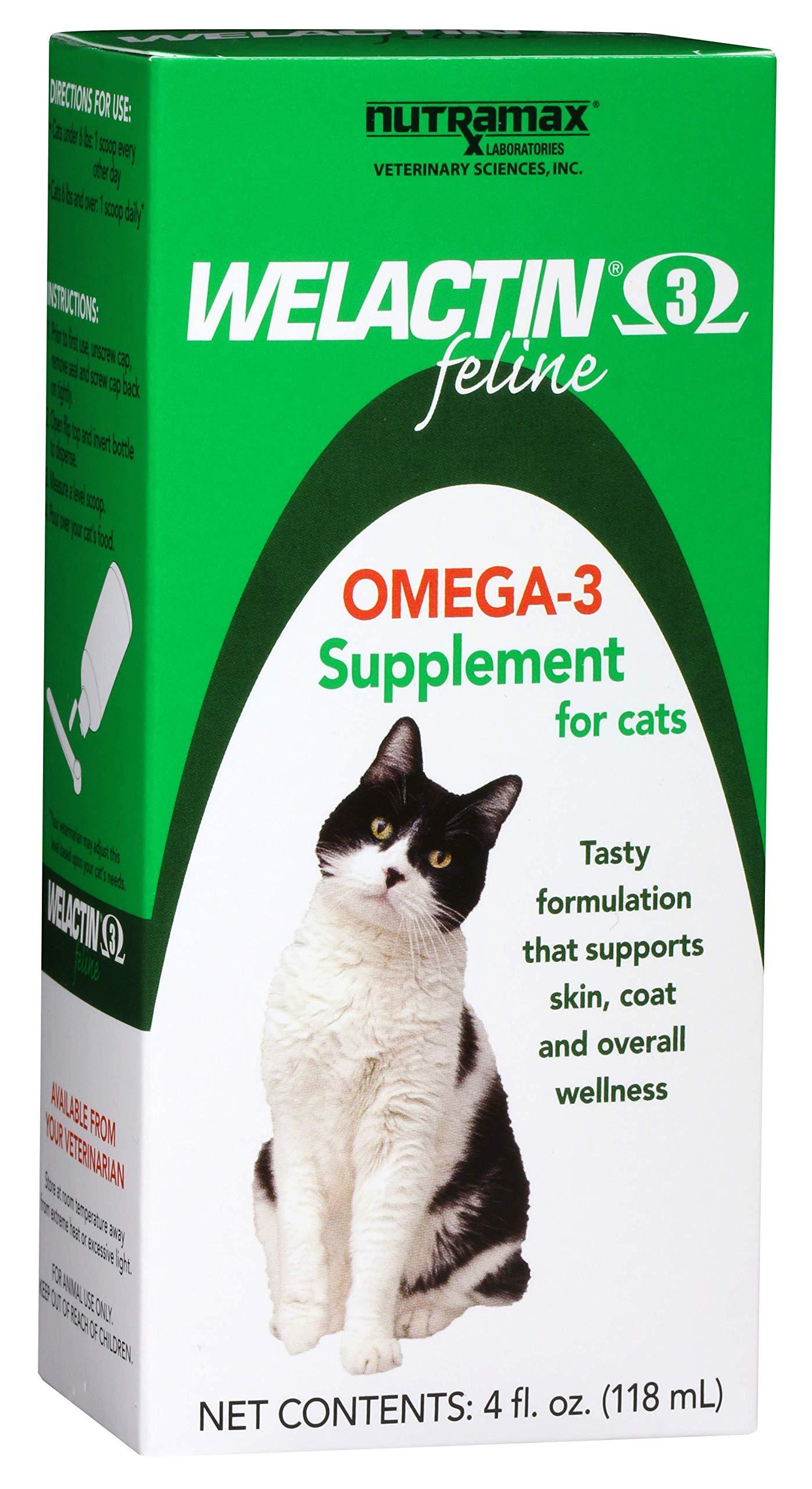 Nutramax Welactin Omega3 Fish Oil for Cats 4oz Skin & Coat Health Supplement