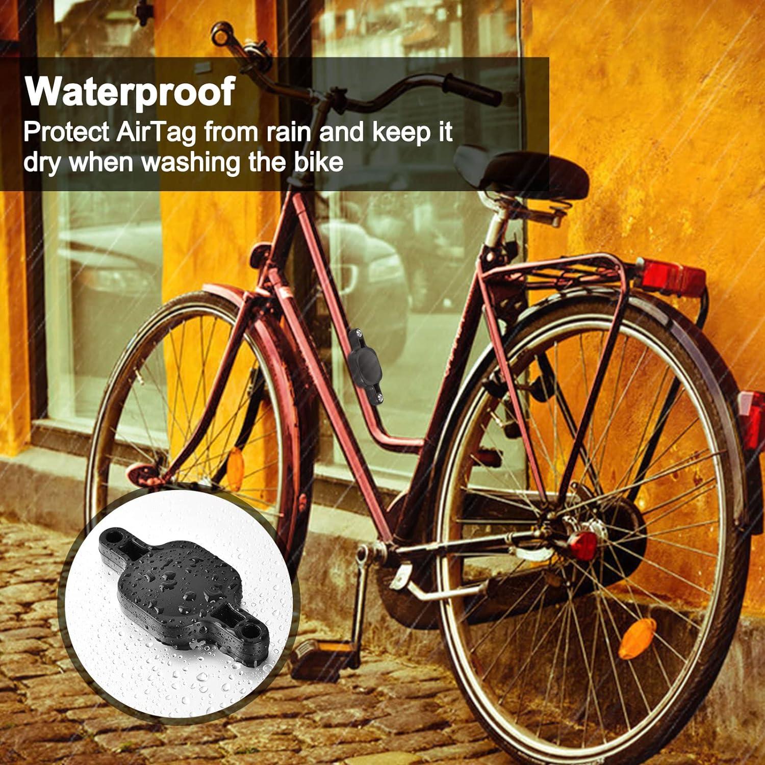 Instellar Bike Mount Compatible with AirTag Bike GPS Tracker Anti Theft  Hidden Waterproof Holder Bicycle Mount Compatible with AirTag Under Bicycle  Bottle Cage Black
