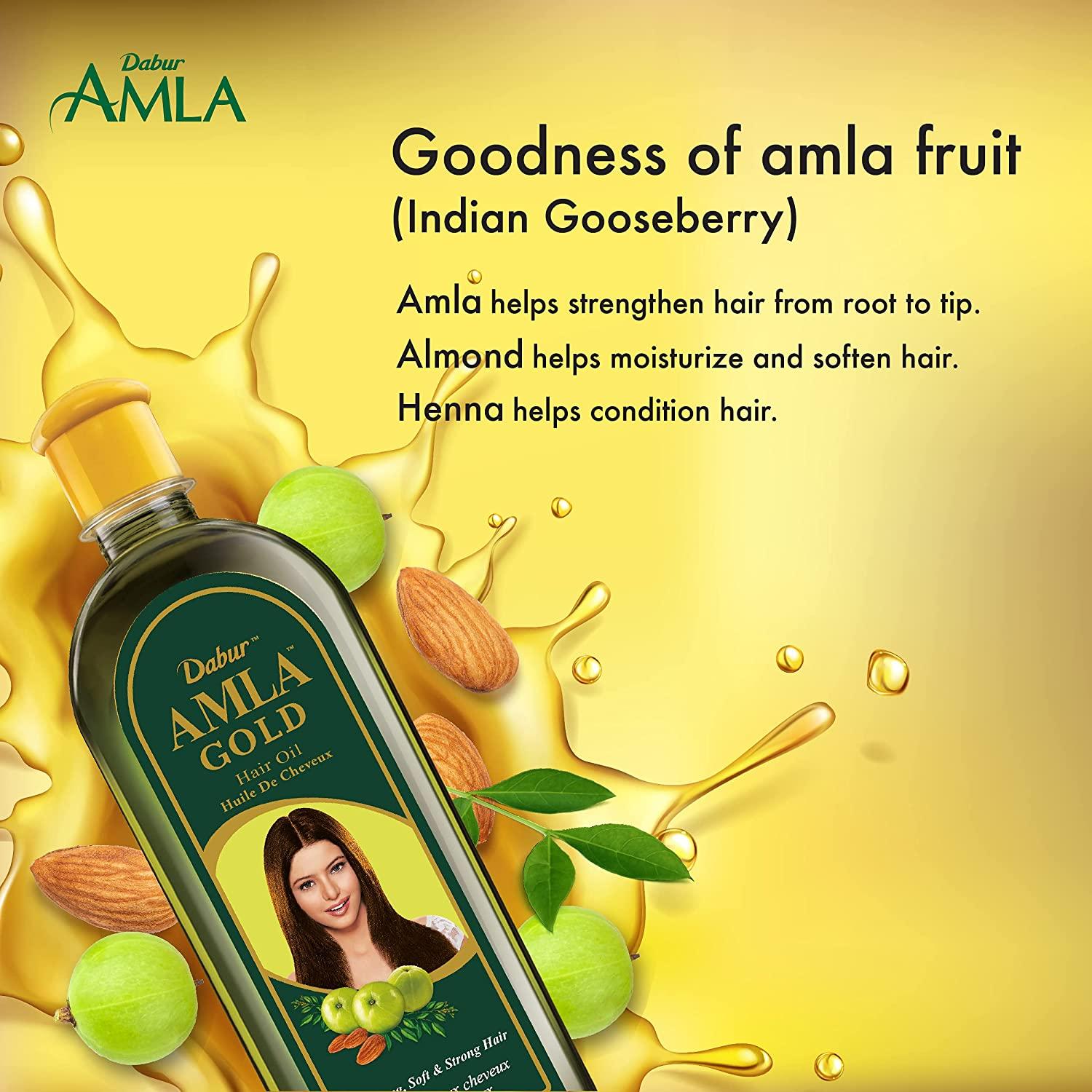Dabur Amla Gold Hair Oil 300ml Natural Amla Oil for Healthy Hair Growth Nourishing Scalp