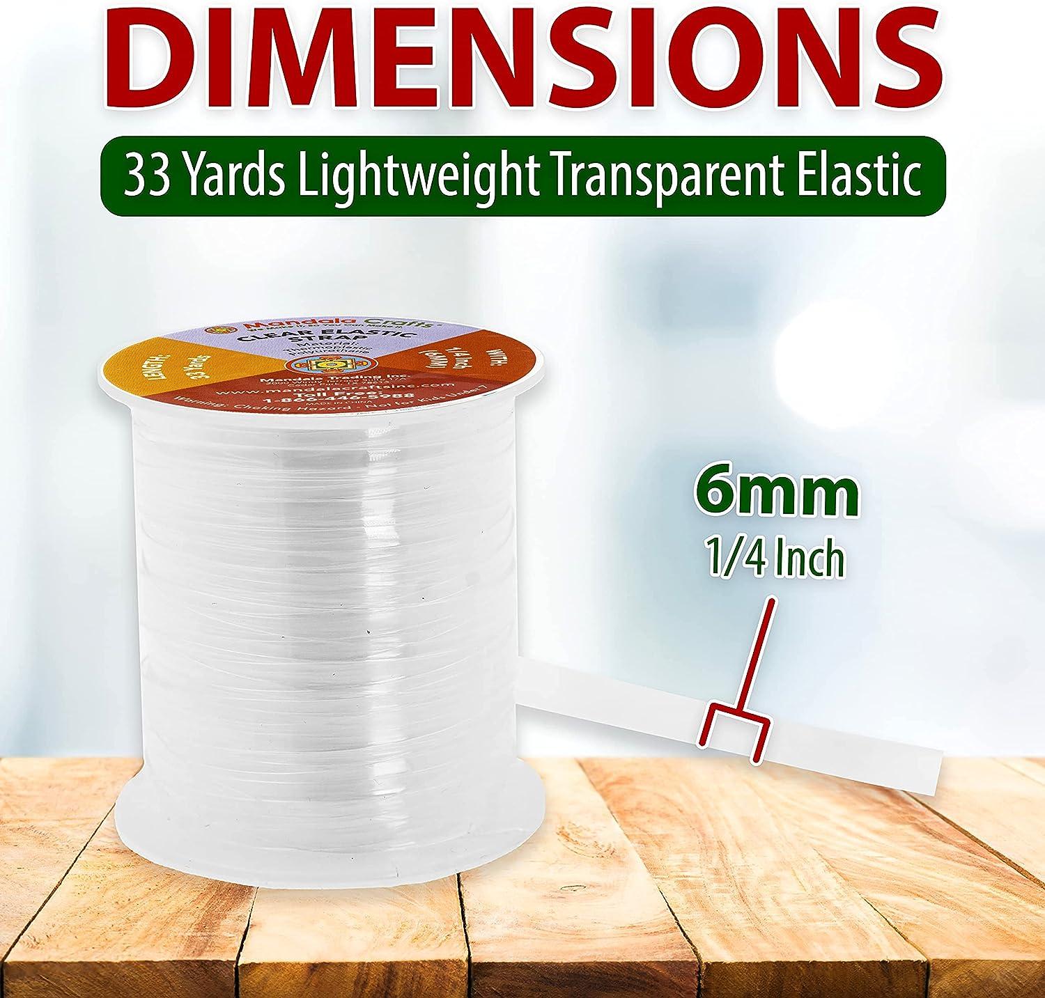  Mandala Crafts 1/4 Inch Lightweight Clear Elastic for Sewing –  33 YDs Invisible Transparent Elastic Band Clear Elastic Strap for Bra  Lingerie Swimwear Garments : Arts, Crafts & Sewing