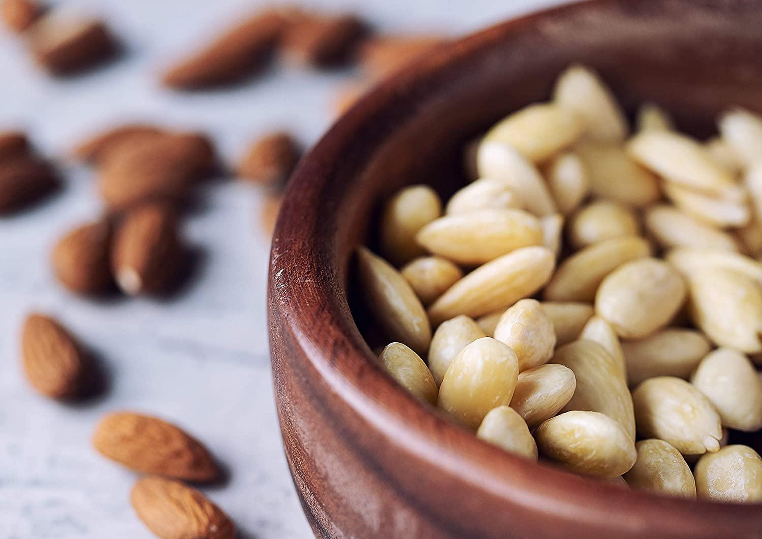 Organic Blanched Whole Almonds, 1.5 Pounds NonGMO, Raw