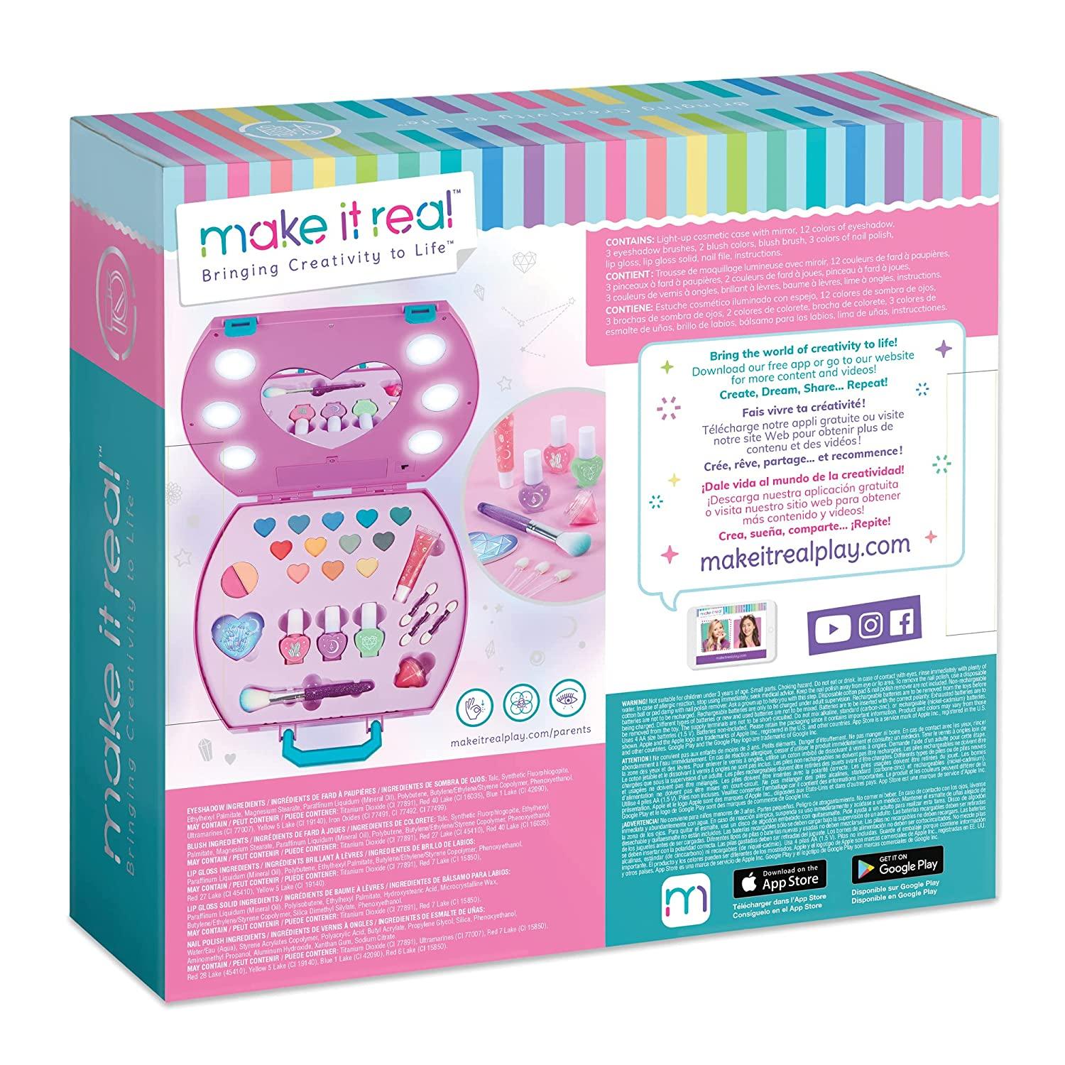 Make It Real - Light-Up Cosmetic Kit - Kids Makeup Case with