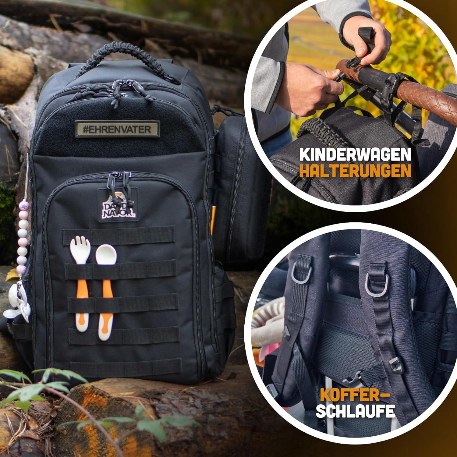 Daddynator: Big Arnold Changing Backpack For Dads | Includes Changing Pad Wet Wipe Organizer - View #11