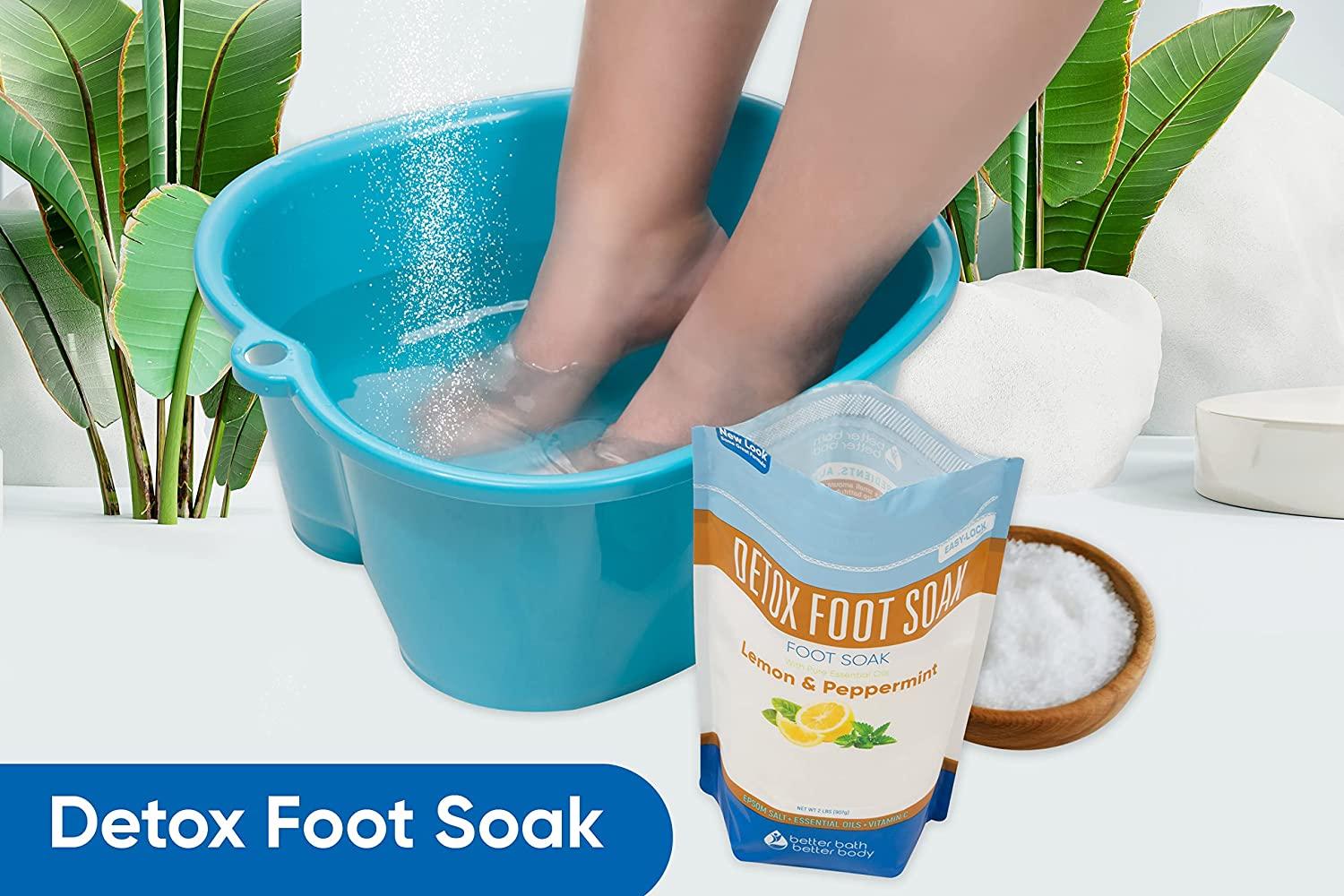 Detox Foot Soak Salts 32 Ounces with Lemon, Peppermint, Lavender