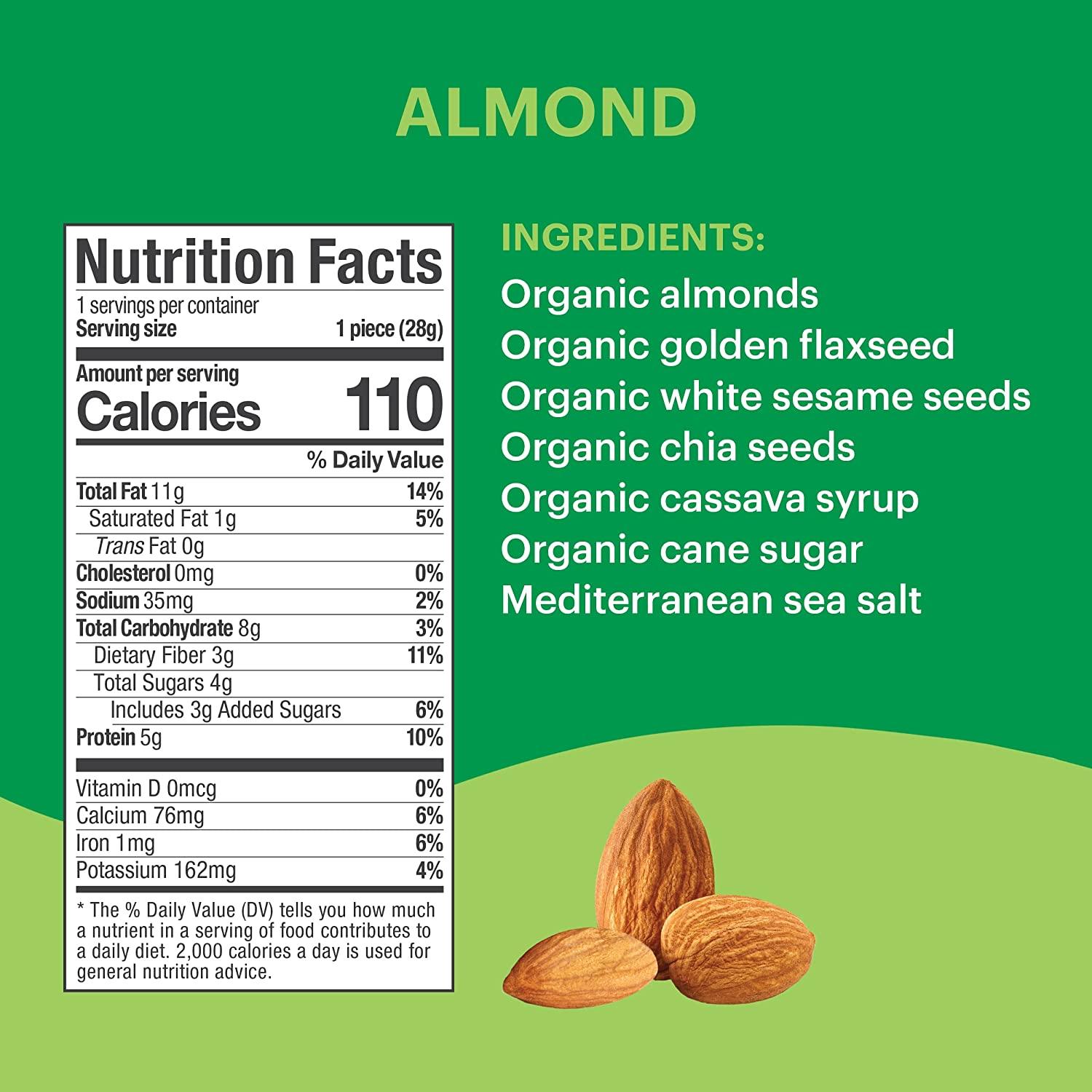 Tosi Organic SuperBites 1oz (Pack of 12) Vegan Keto Friendly Almond Snacks Gluten Free Omega