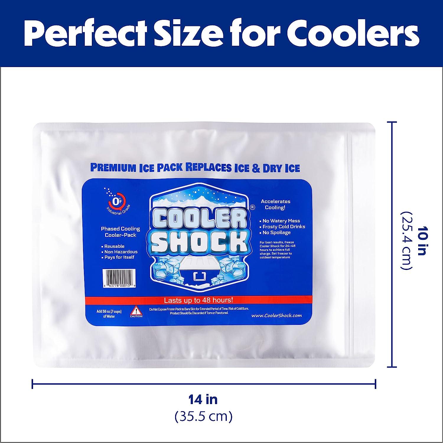 Cooler Shock Reusable Ice Packs for Cooler - Set of 3 Long Lasting