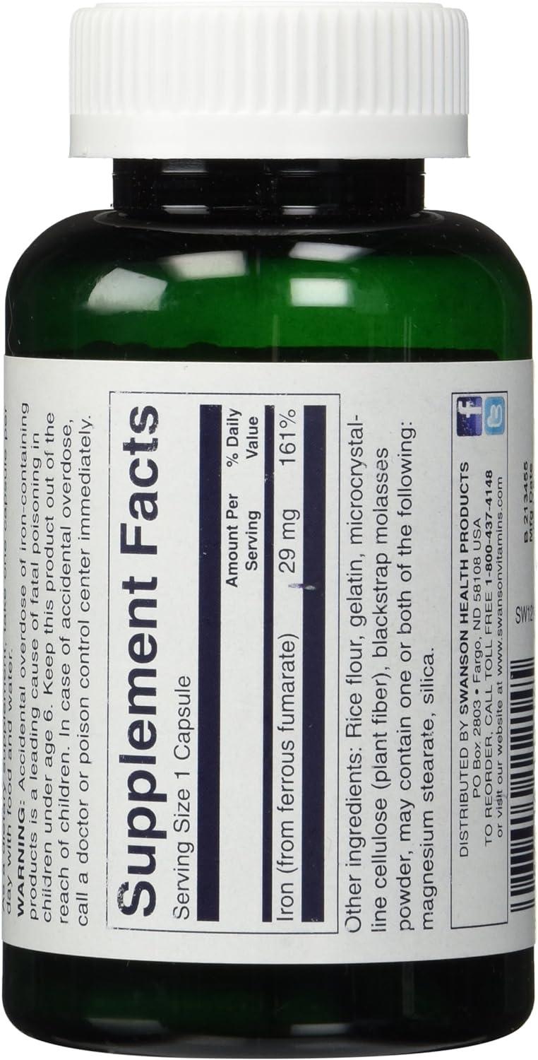 Blackstrap Molasses with Iron 29mg (Two Bottles Each of 120 Capsules)