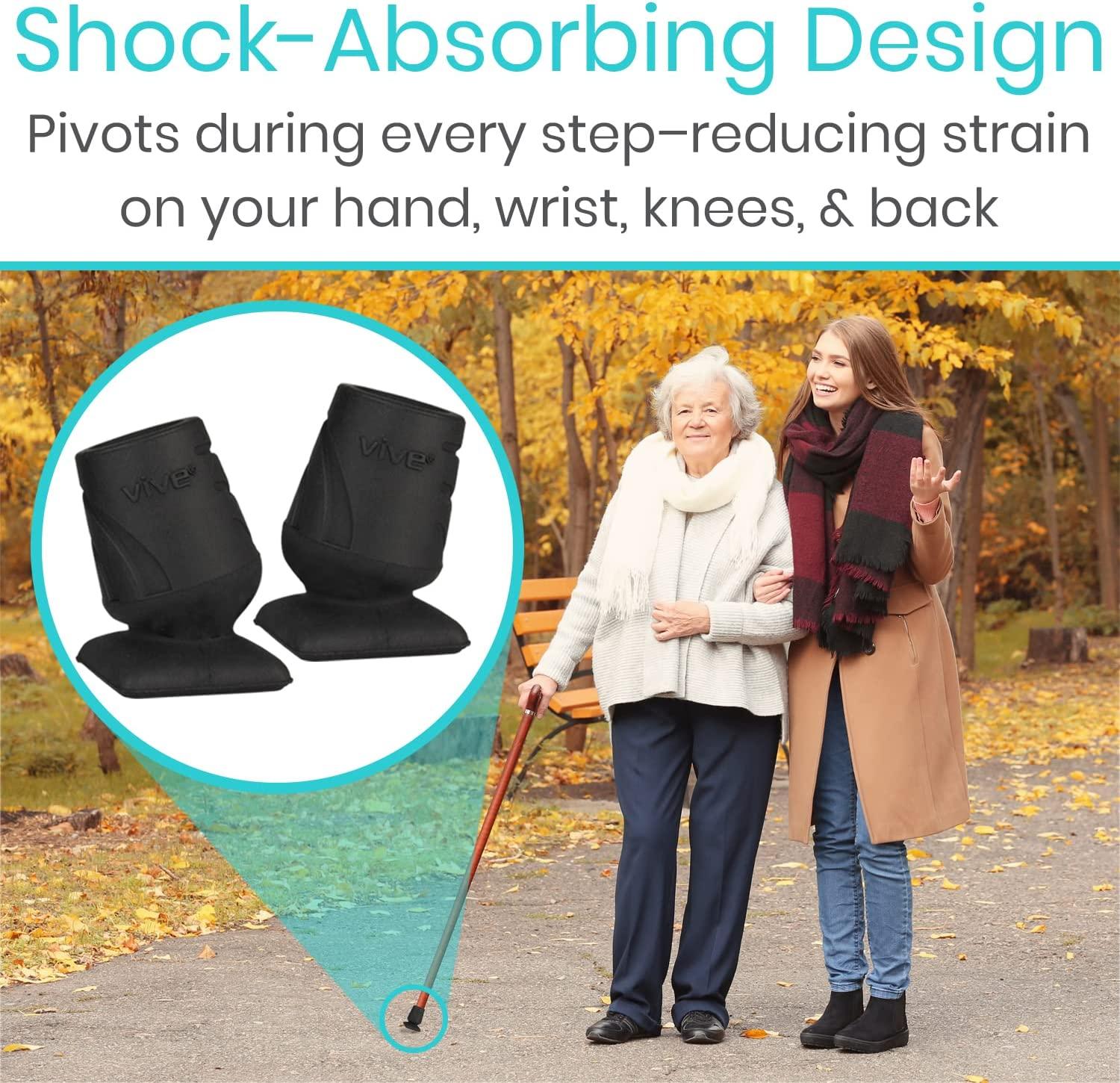 Vive Cane Tips Rubber Heavy Duty Replacement Attachment Feet (2 PCS