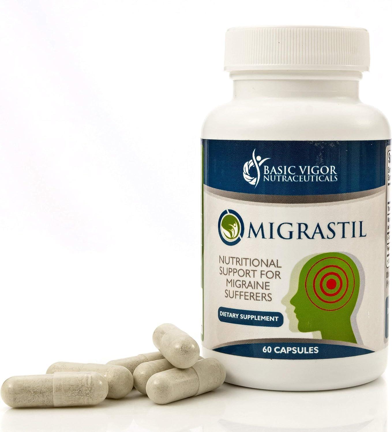 Basic Vigor Migraine Stick & Migrastil Migraine Relief Capsules Bundle