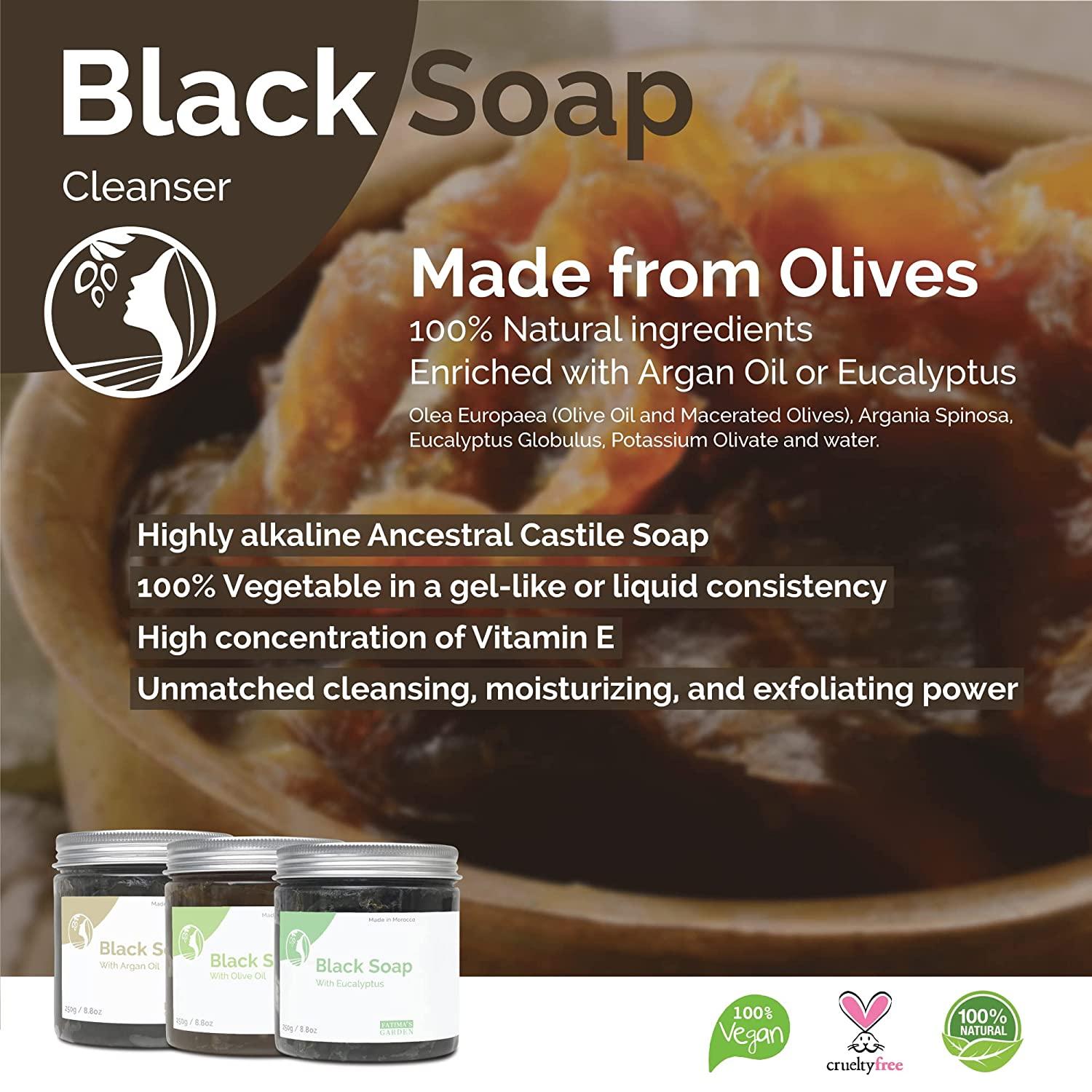 Black Soap (Beldi Soap) with Argan Oil by Fatima's Garden 100 