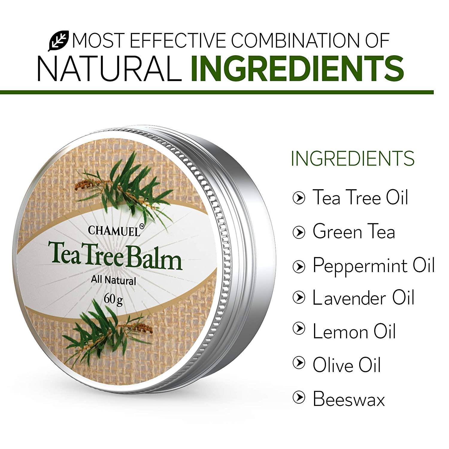 Tea Tree Oil Balm 100 Natural Cream for Eczema, Psoriasis, Acne & More
