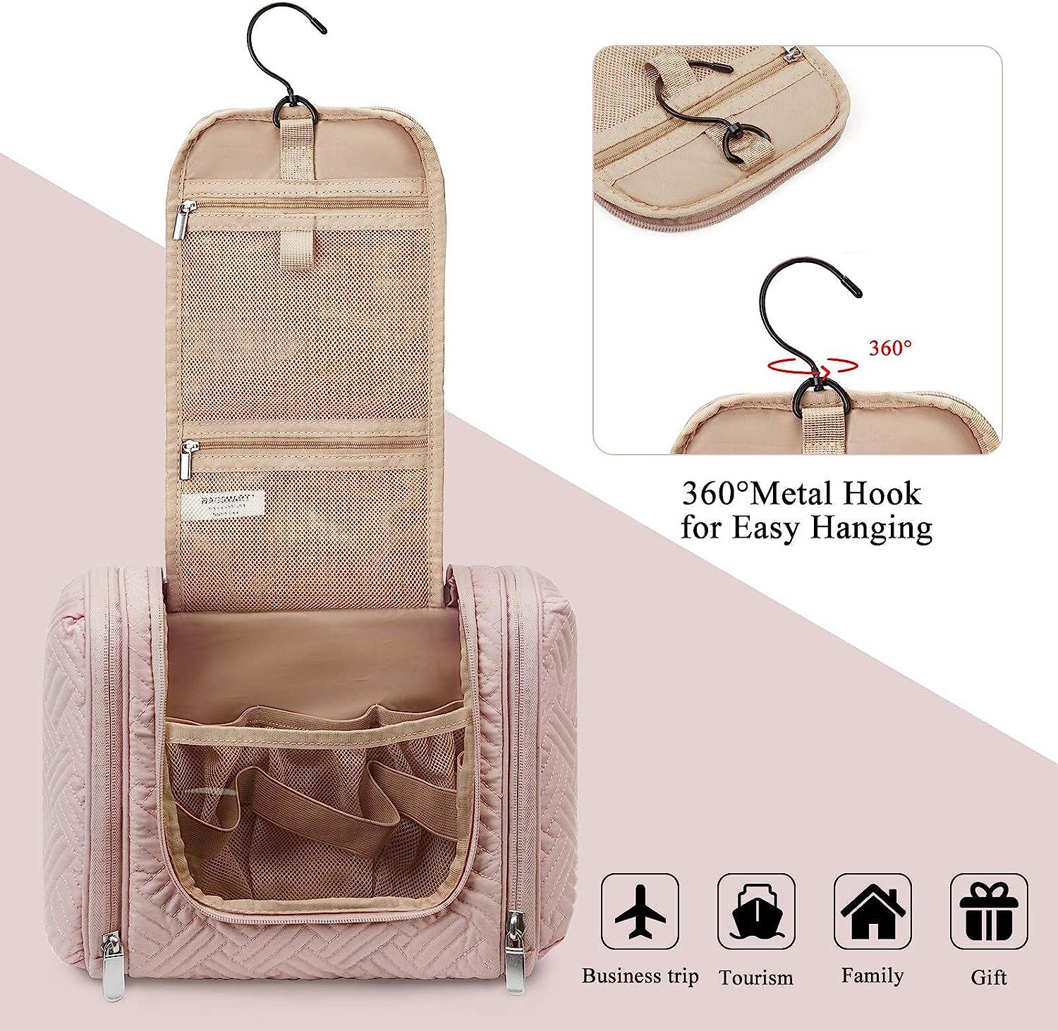 BAGSMART Travel Toiletry Organizer with Hanging Hook - Water-resistant Cosmetic Makeup Bag for Shampoo & Toiletries in Pink | Buy Now with Express International Delivery | GoSupps.com BAGSMART Travel Toiletry Organizer with Hanging Hook - Water-resistant Cosmetic Makeup Bag for Shampoo & Toiletries in Pink | Buy Now with Express International Delivery | GoSupps.com