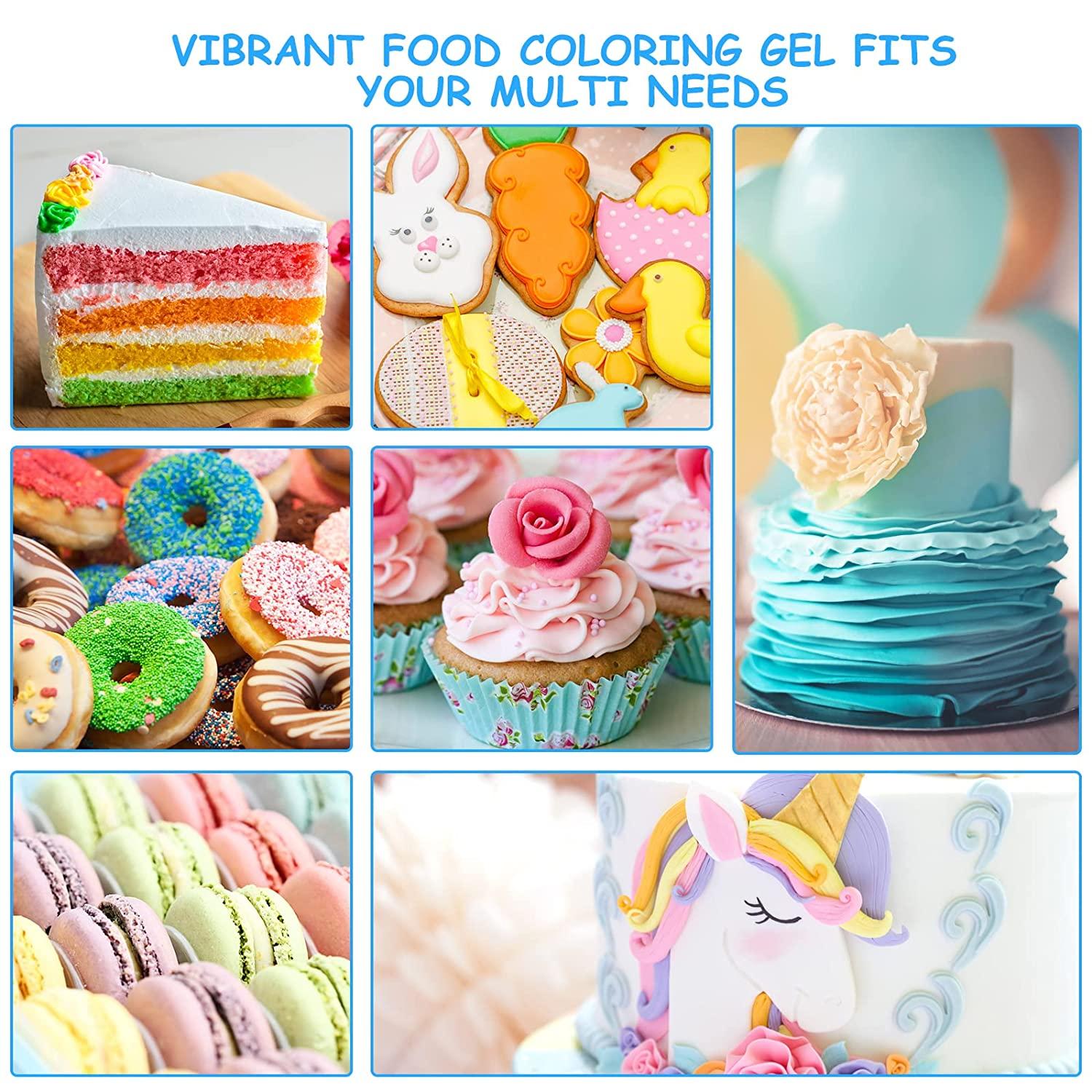 Food Color Icing Colors, Gel-Based, Edible Color Pigment for Baking Cake  Pastry Fondant Macaron Cream。