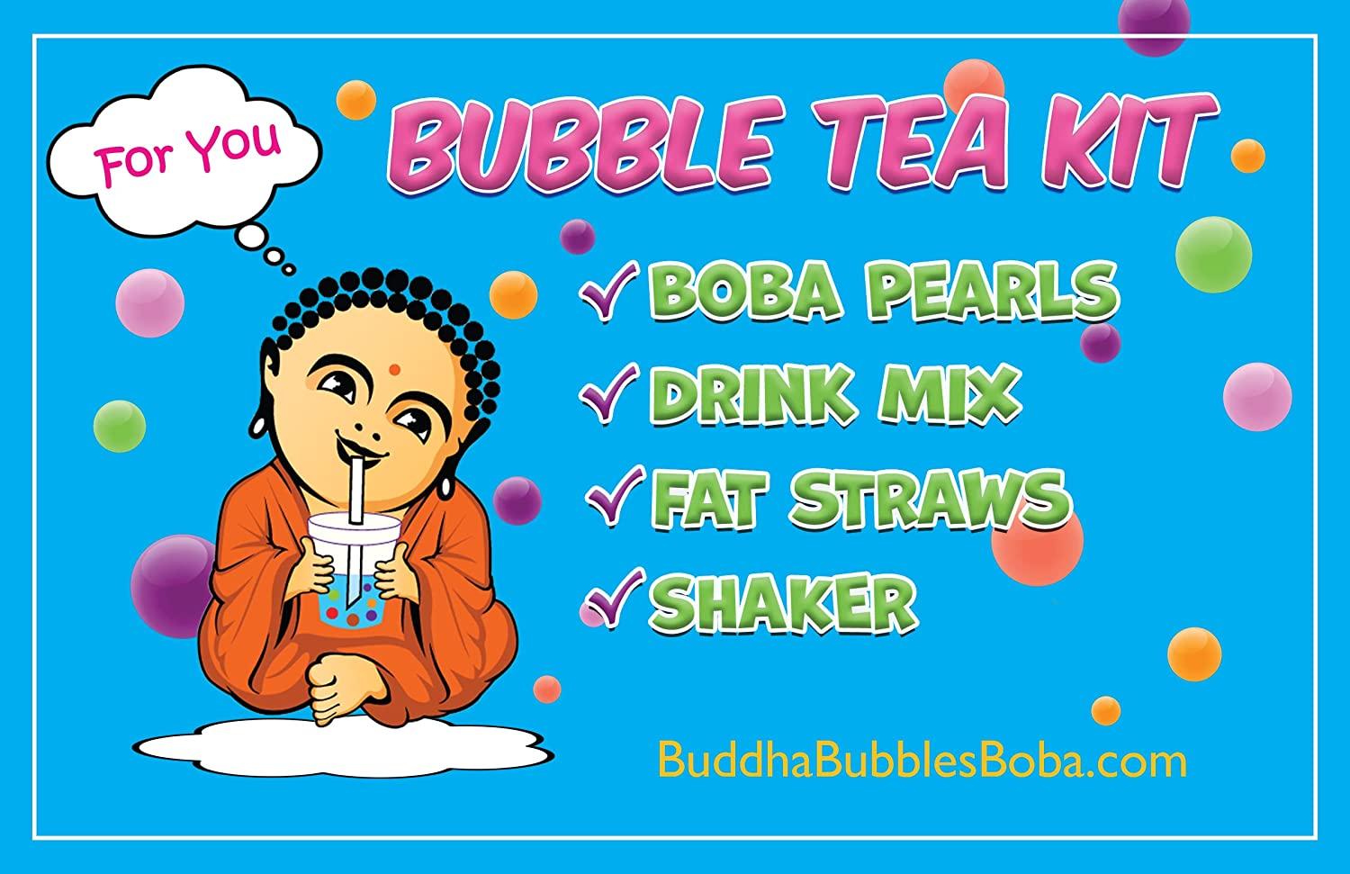 DIY Boba/Bubble Tea Kit - 60+ Drinks, 6 Flavors, Boba Pearls 