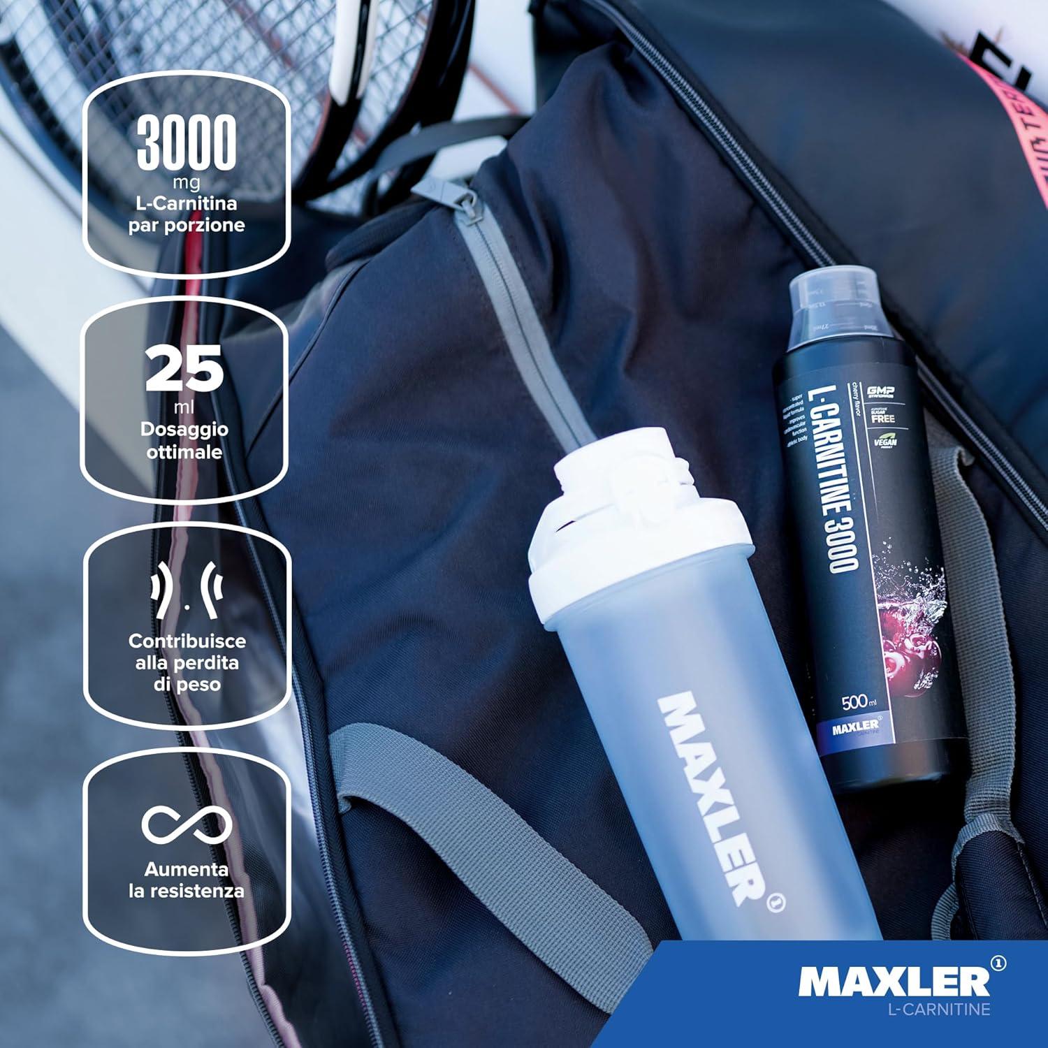 Maxler L-Carnitine 3000 - Vegan Cherry Liquid 25ml - High-Dose 3000mg - 14  Portions with Measurement Cup | Buy Now with Express International Delivery 
