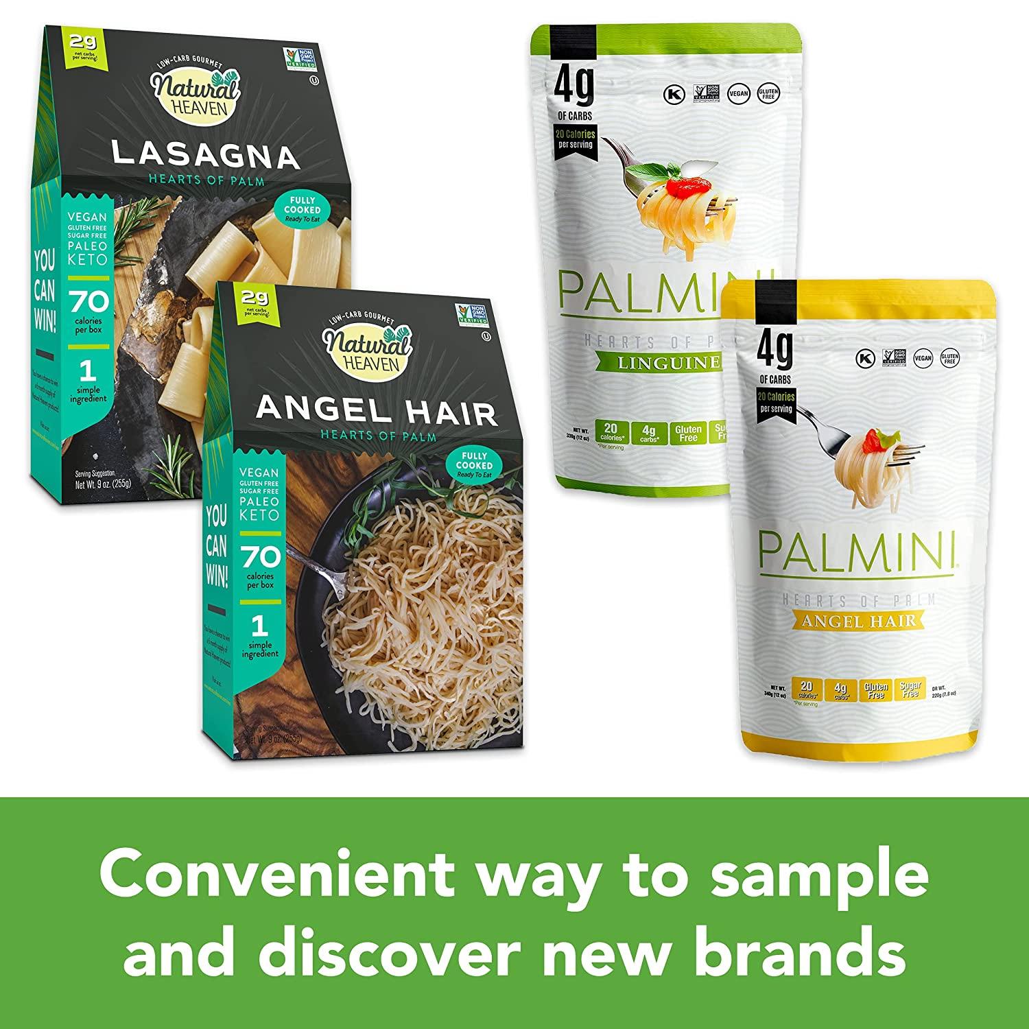 Hearts of Palm Pasta Natural Heaven & Palmini (Angel Hair, Linguine