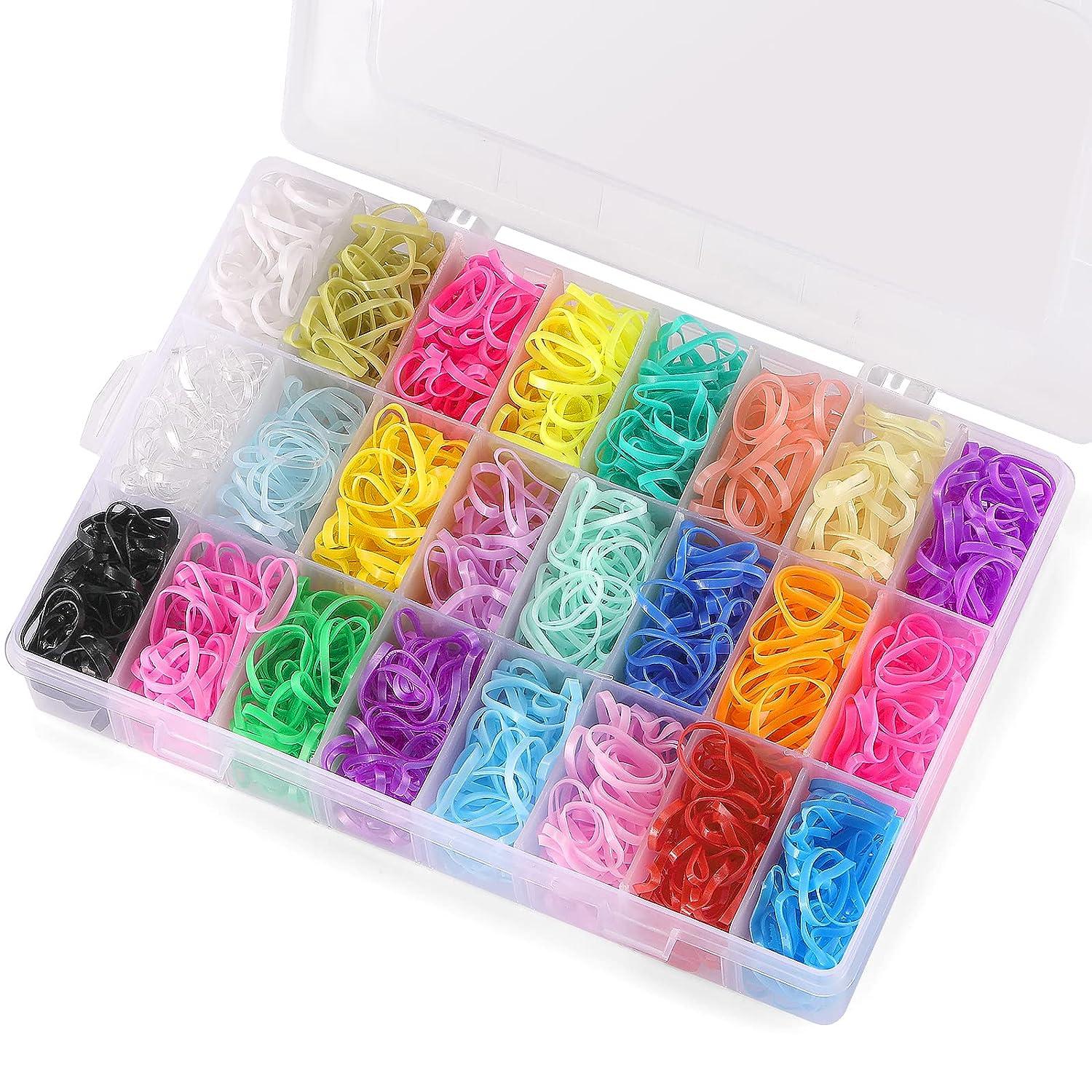 Bacofa Mini Small Rubber Bands,1600Pcs Hair Ties for Girls 24 Colors Elastic Hair Band with Organizer Box ,Soft Hair Rubber Bands for Kids Toddlers for