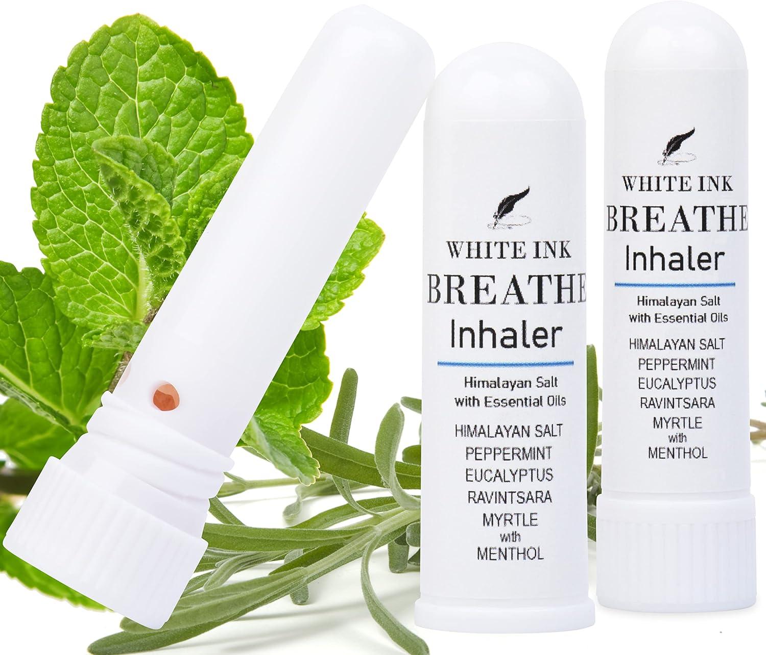 Breathe Better White Ink Pink Himalayan Sea Salt Nasal Inhaler
