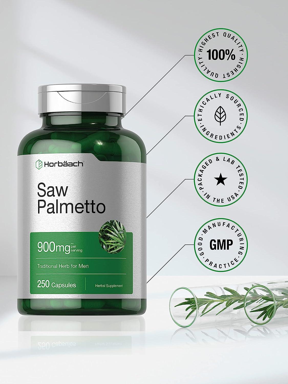 Saw Palmetto Extract 900mg 250 Capsules NonGMO and Gluten Free