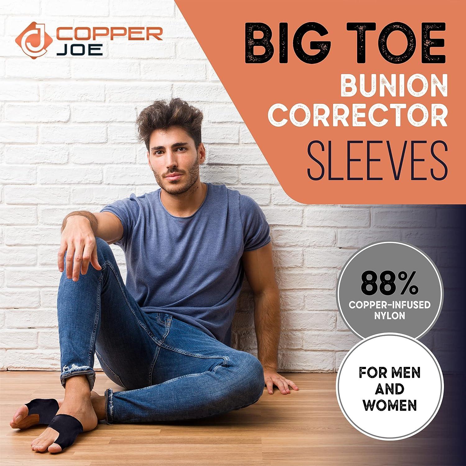Copper Joe Big Toe Bunion Corrector Sleeves- Compression Gel Pads