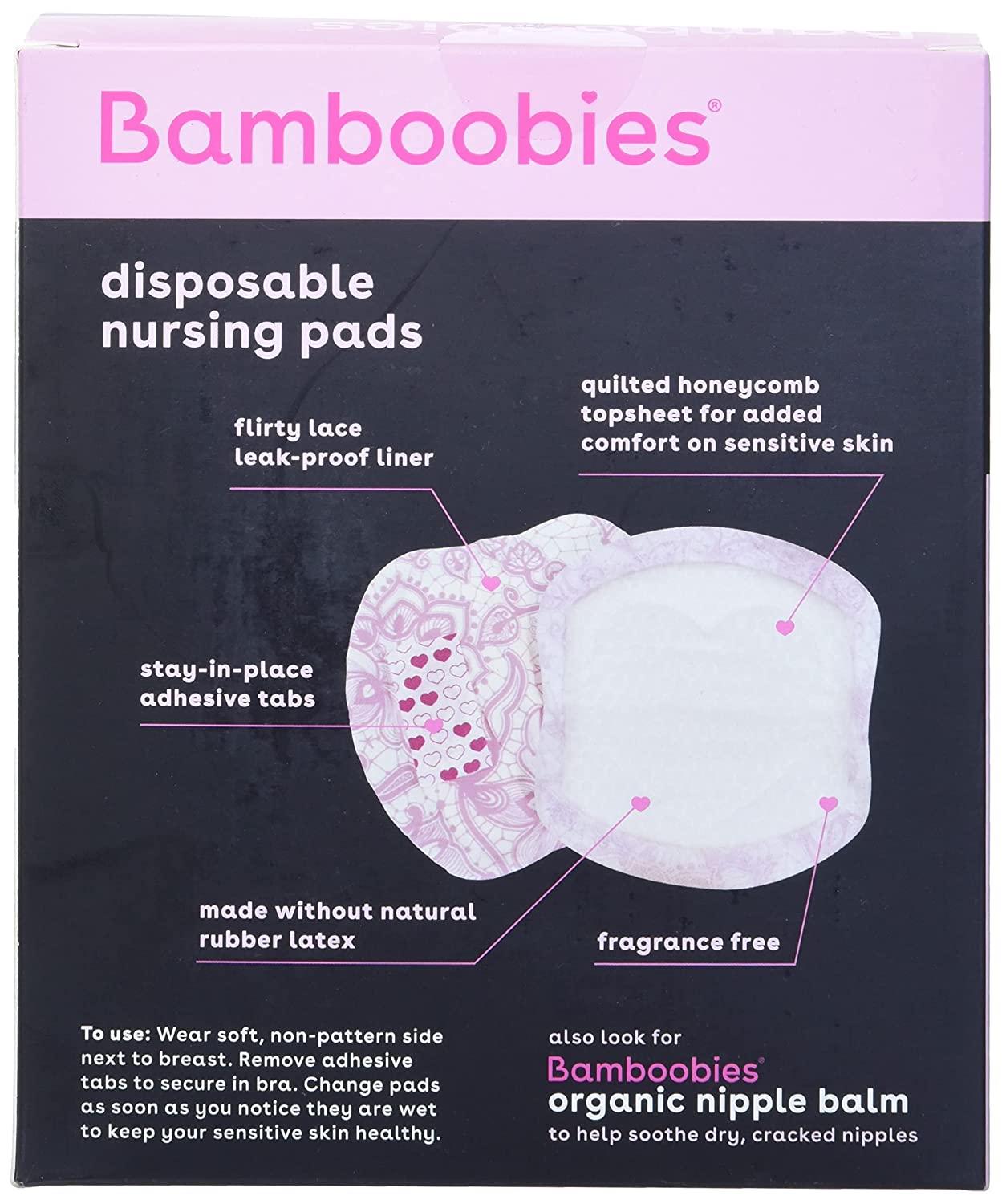 Bamboobies Nursing Pads for Breastfeeding, 60 Count, Disposable Breast