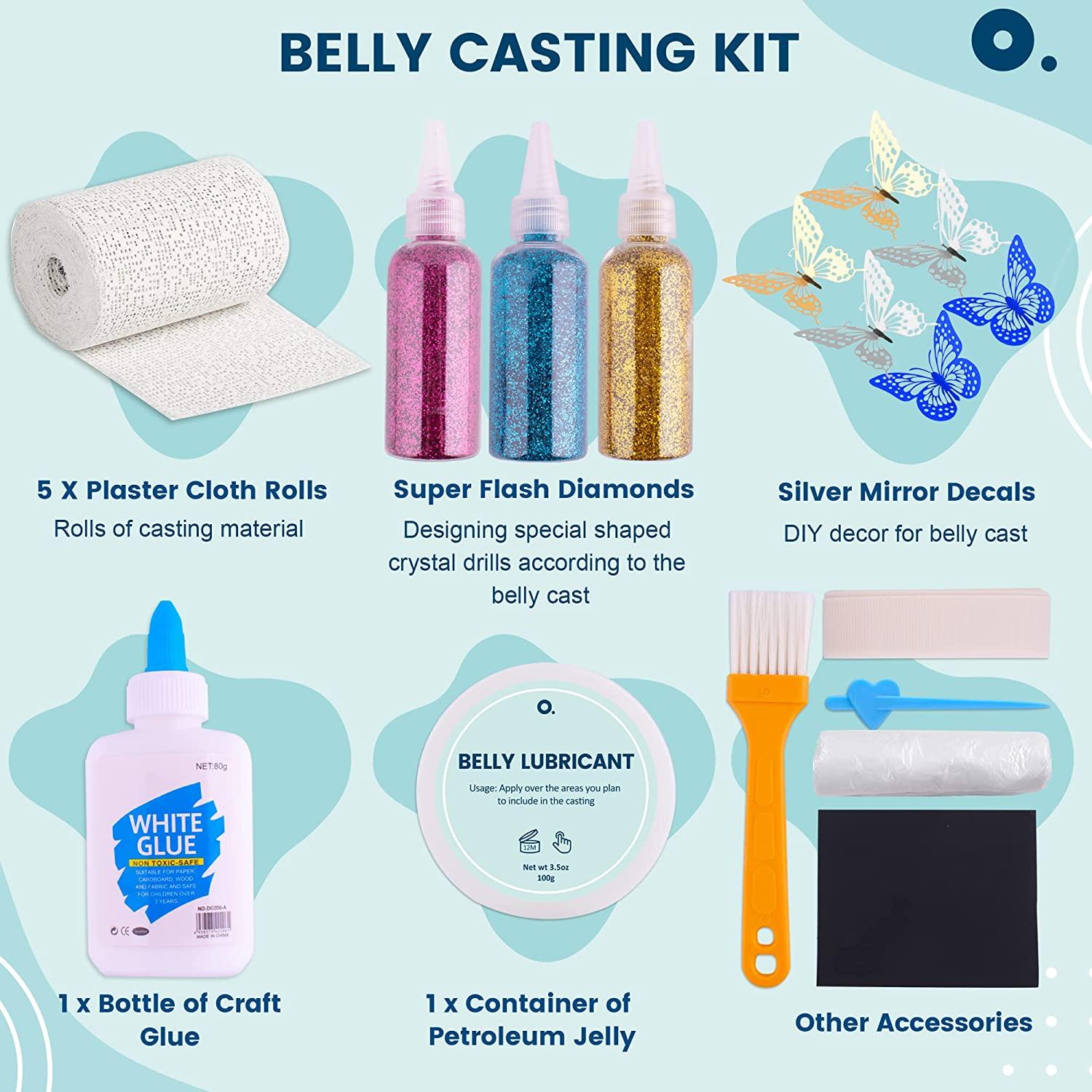 Olicard Belly Casting Kit Pregnancy, Belly Cast Kit for Expecting Mothers, Pregnancy  Belly Mold Casting Kit, Unique Keepsake for Pregnant Belly, Perfect Baby  Shower & Pregnancy Gifts (Glitter)