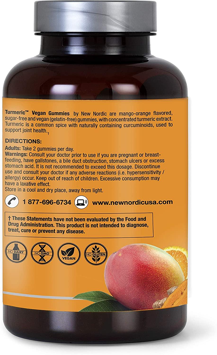 New Nordic Turmeric Vegan Gummies Curcuma Extract with MangoOrange