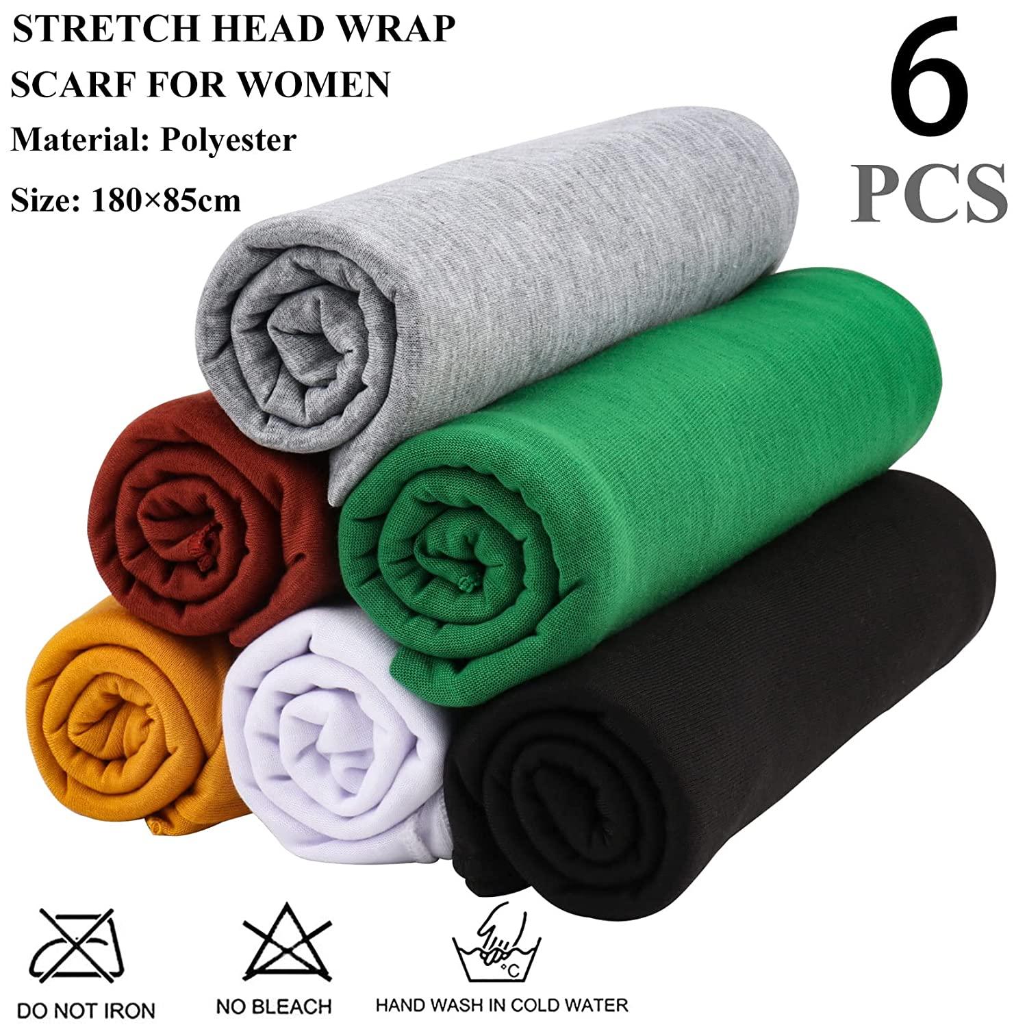 4 Pieces Tie Dye Stretch Jersey Turban Head Wrap Upgrade Urban Knit Hair  Scarf Headwraps Urban Hair Scarf Solid Color for Braids Dreadlock Ultra  Soft