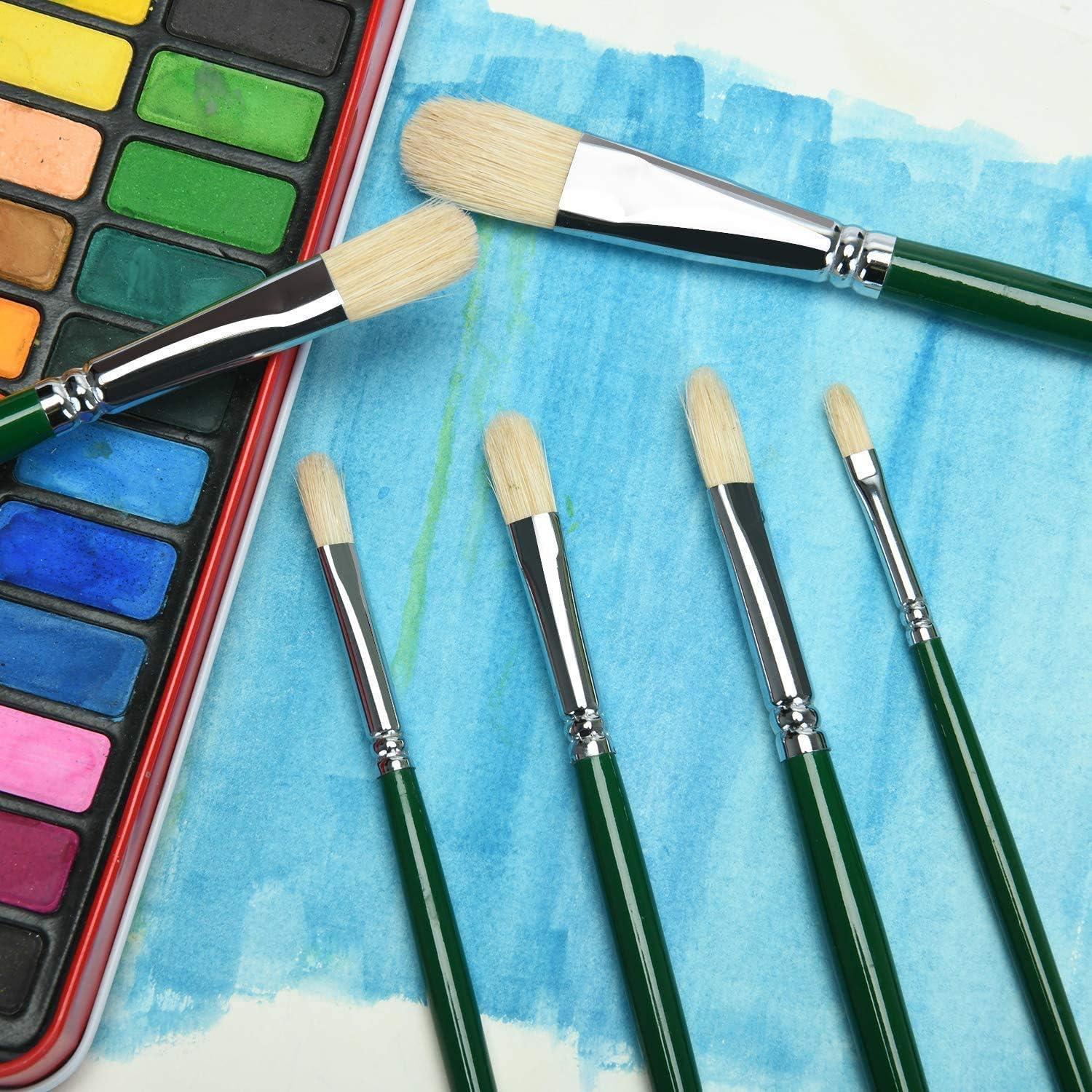 Oil Acrylic Watercolor Paint Brushes 100 Natural Chungking Hog Hair