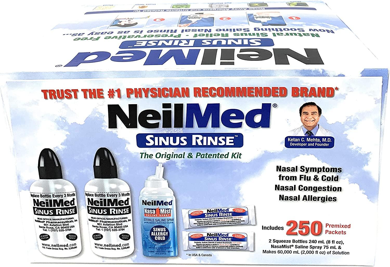 NeilMed Sinus Rinse All Natural Relief Premixed - 250 Packets