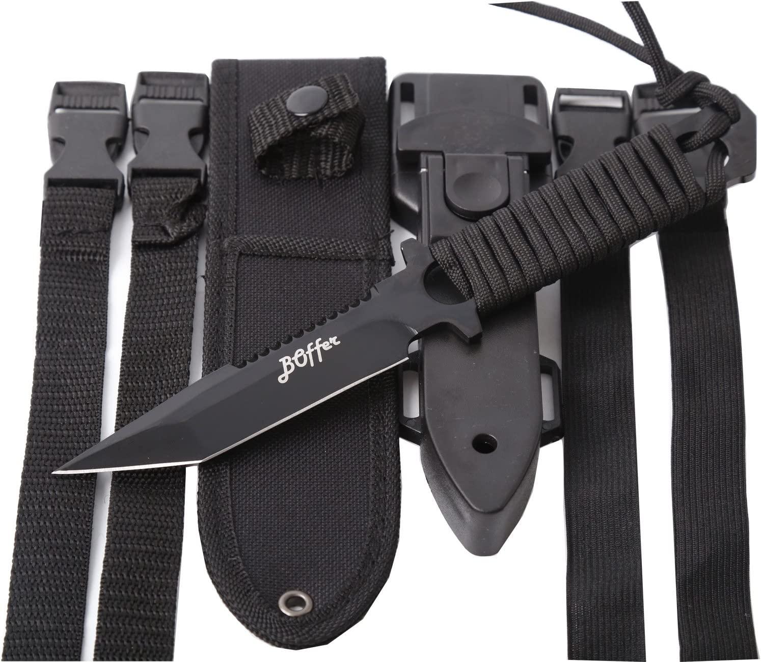 Dive Knife Scuba Diving Knife, Black Tactical Sharp Blade knives