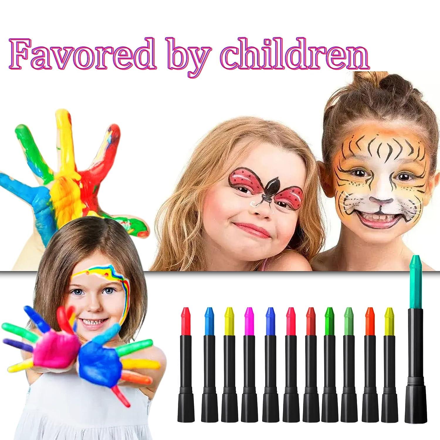 12 Pcs Glow in The Dark Face Paint, Glow Body Paint, Neon Face Body Paint,  Glow Face Painting Kits for Kids Adult, Neon Face Paint Crayons for