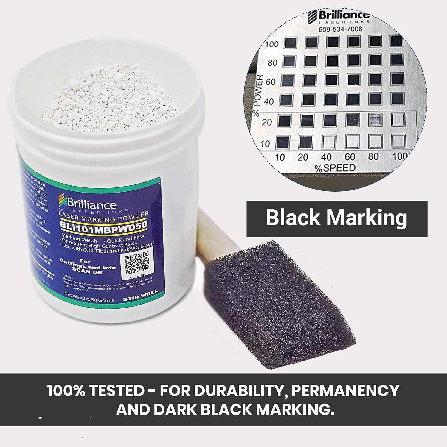 12 oz - Bli101 - Aerosol Black Laser Ink for Metals Marking - CO2 Laser - Fiber Laser - YAG, 100% Satisfaction Guarantee, Durable, Permanent, High