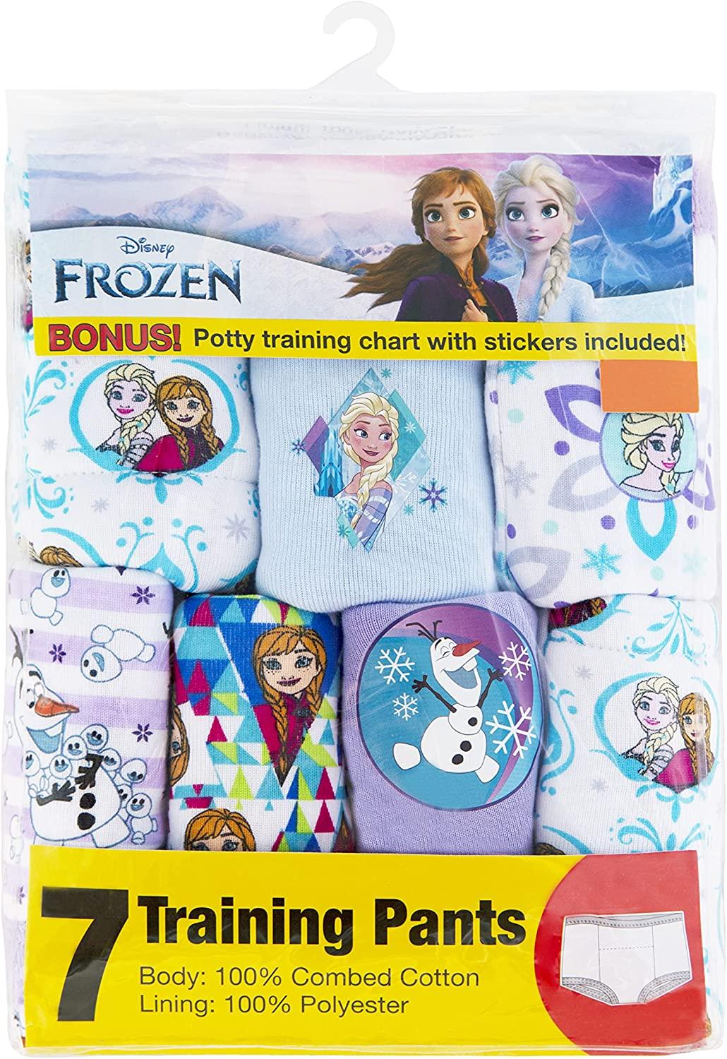 Frozen Toddler Girls Potty Training Pants, 100% Cotton Underwear, Cloth  Toilet Trainer Panties, Padded Undies, 7-Pack, Size 4T
